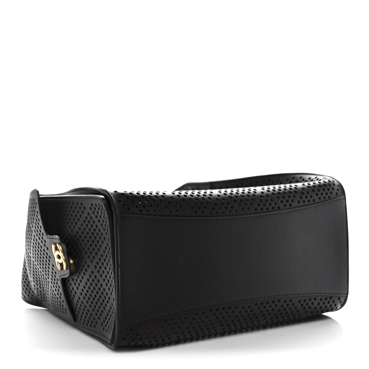 Perforated Calfskin Quilted Small Chanel 25 Handbag Black