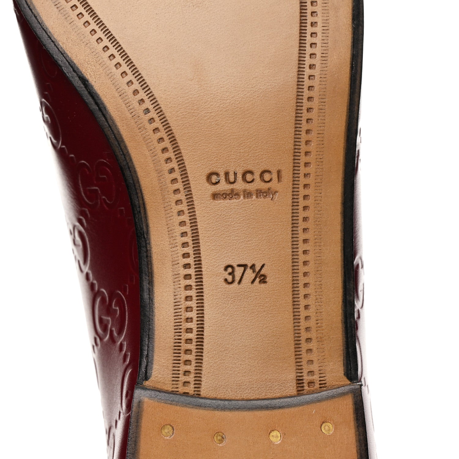 Guccissima Womens Jordaan Loafers 37.5 Rosso Ancora