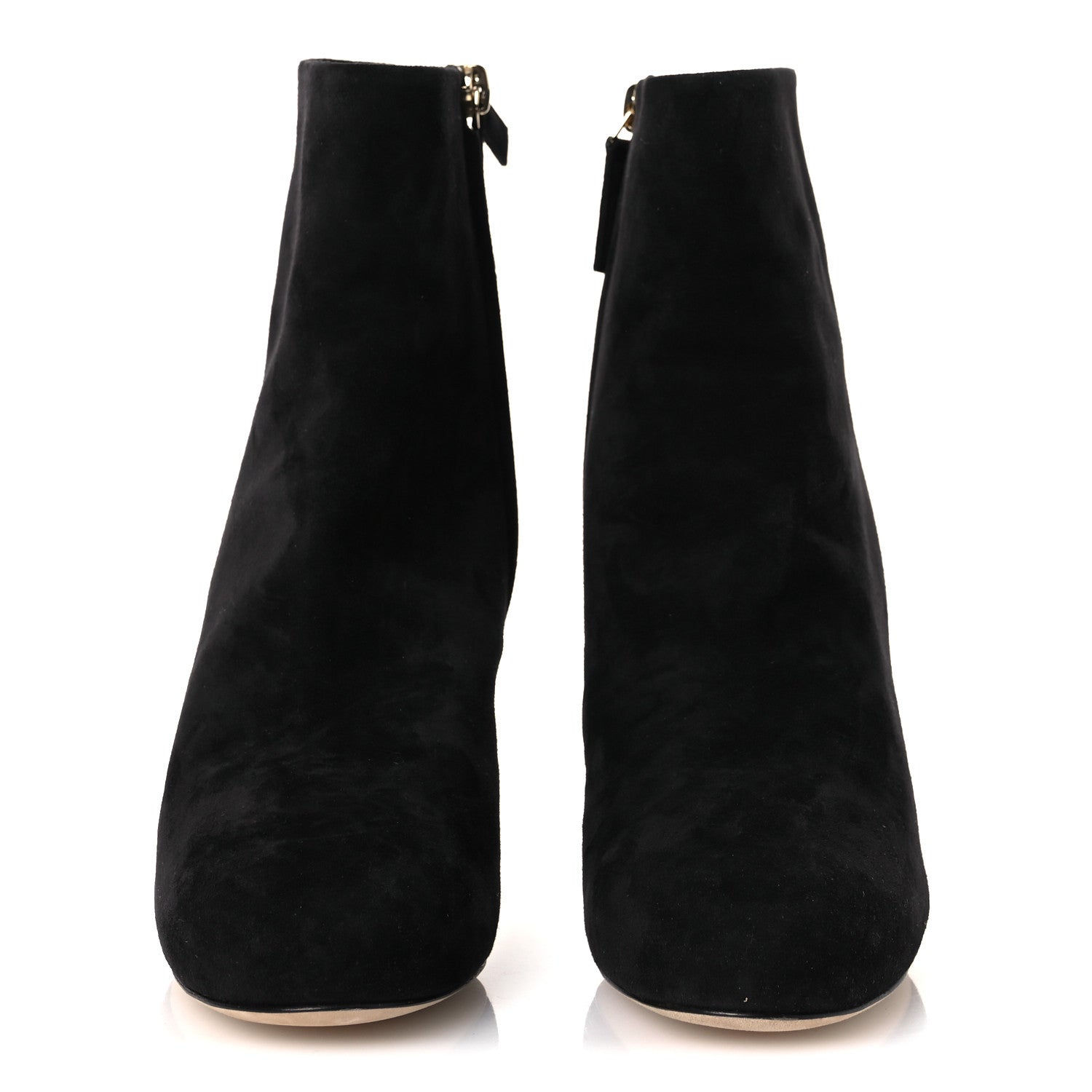Suede Grosgrain CC Short Boots 36.5 Black