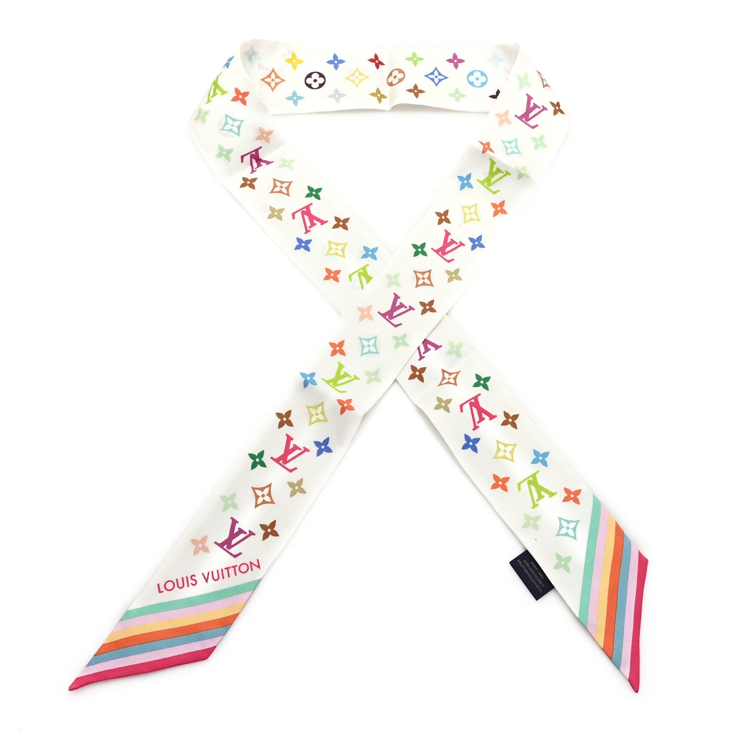 LV X TM Silk Monogram Multicolor BB Bandeau White