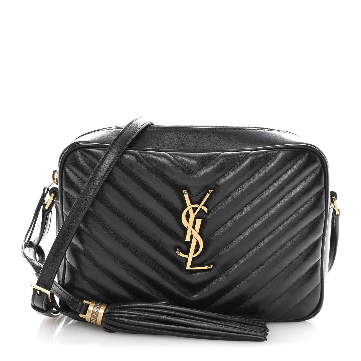 Calfskin Matelasse Monogram Lou Camera Bag Black