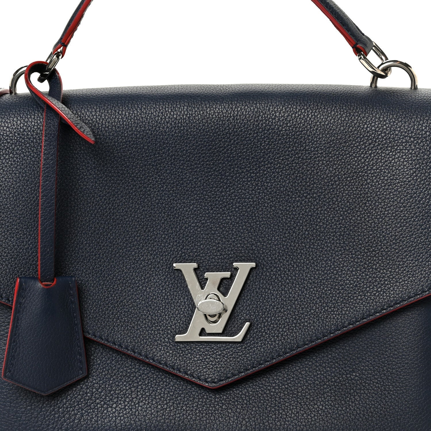 Soft Calfskin My Lockme Top Handle Marine Rouge