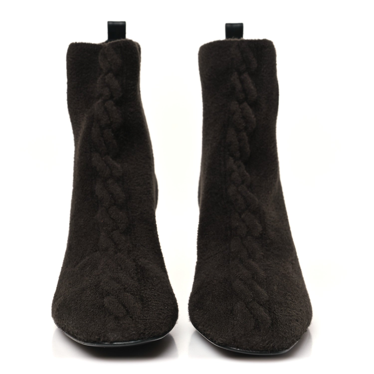 Knit Calfskin Volver 60 Ankle Boots 38 Brown