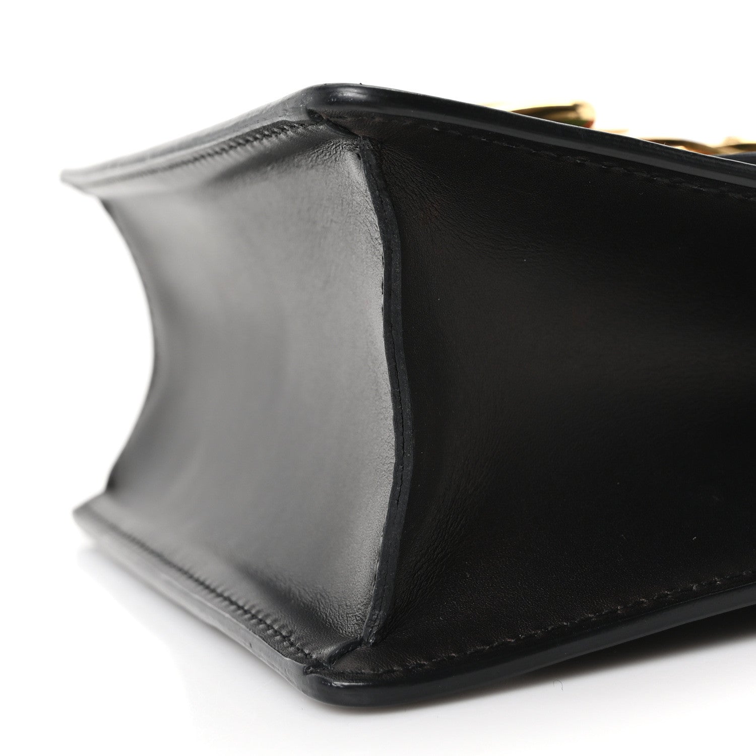 Calfskin Mini Sylvie Chain Shoulder Bag Black