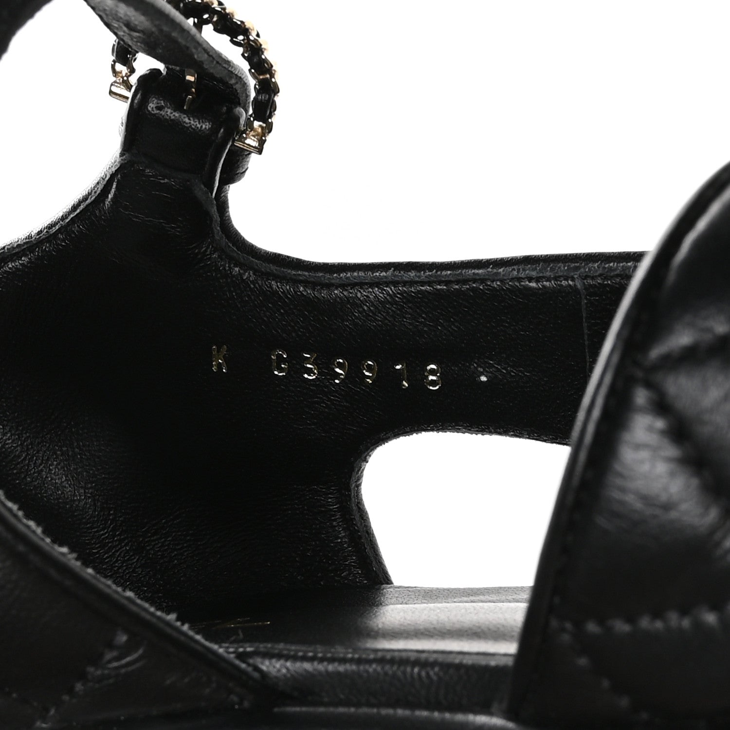 Lambskin Quilted Platform Sandals 39.5 Black