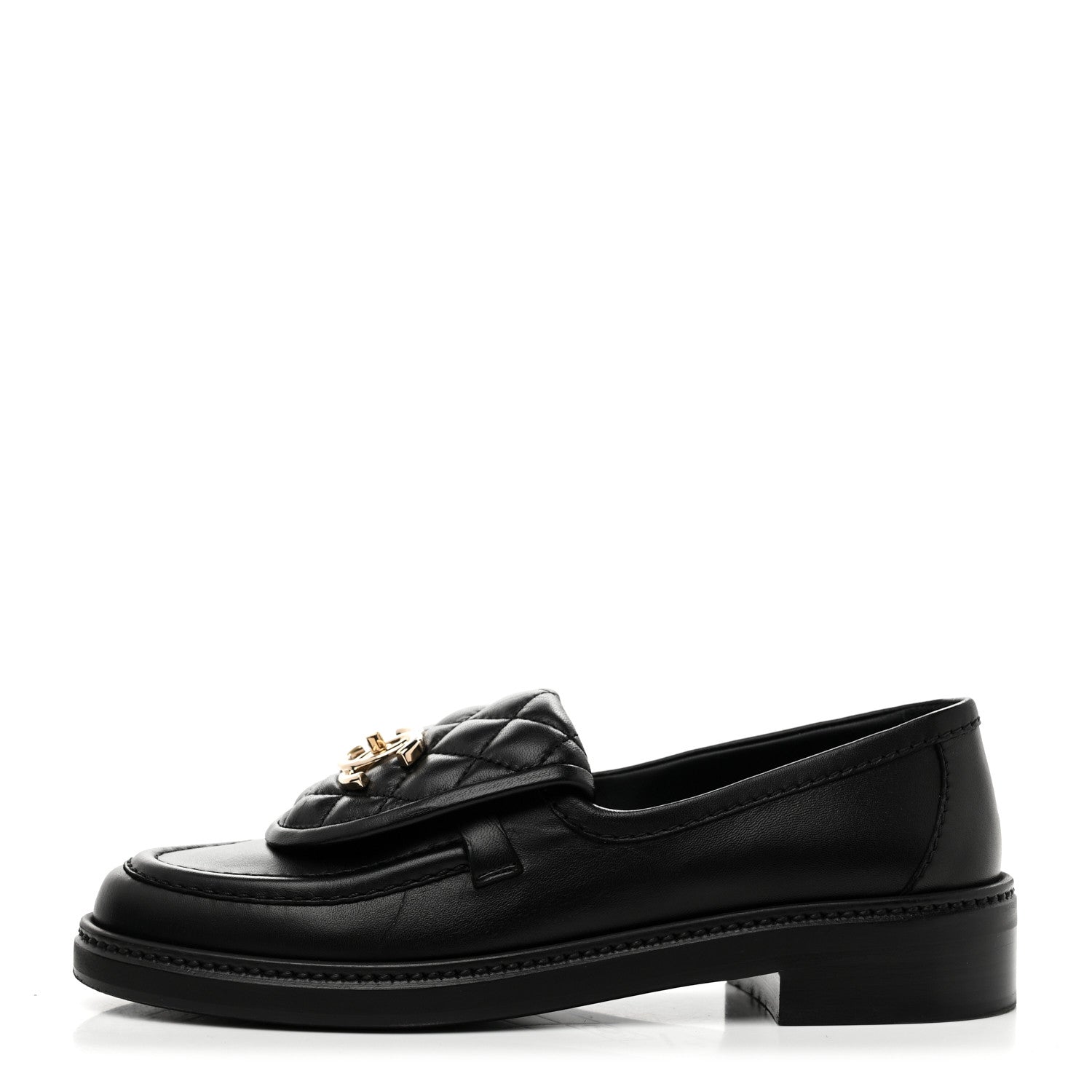Lambskin Quilted CC Turnlock Loafers 36 Black