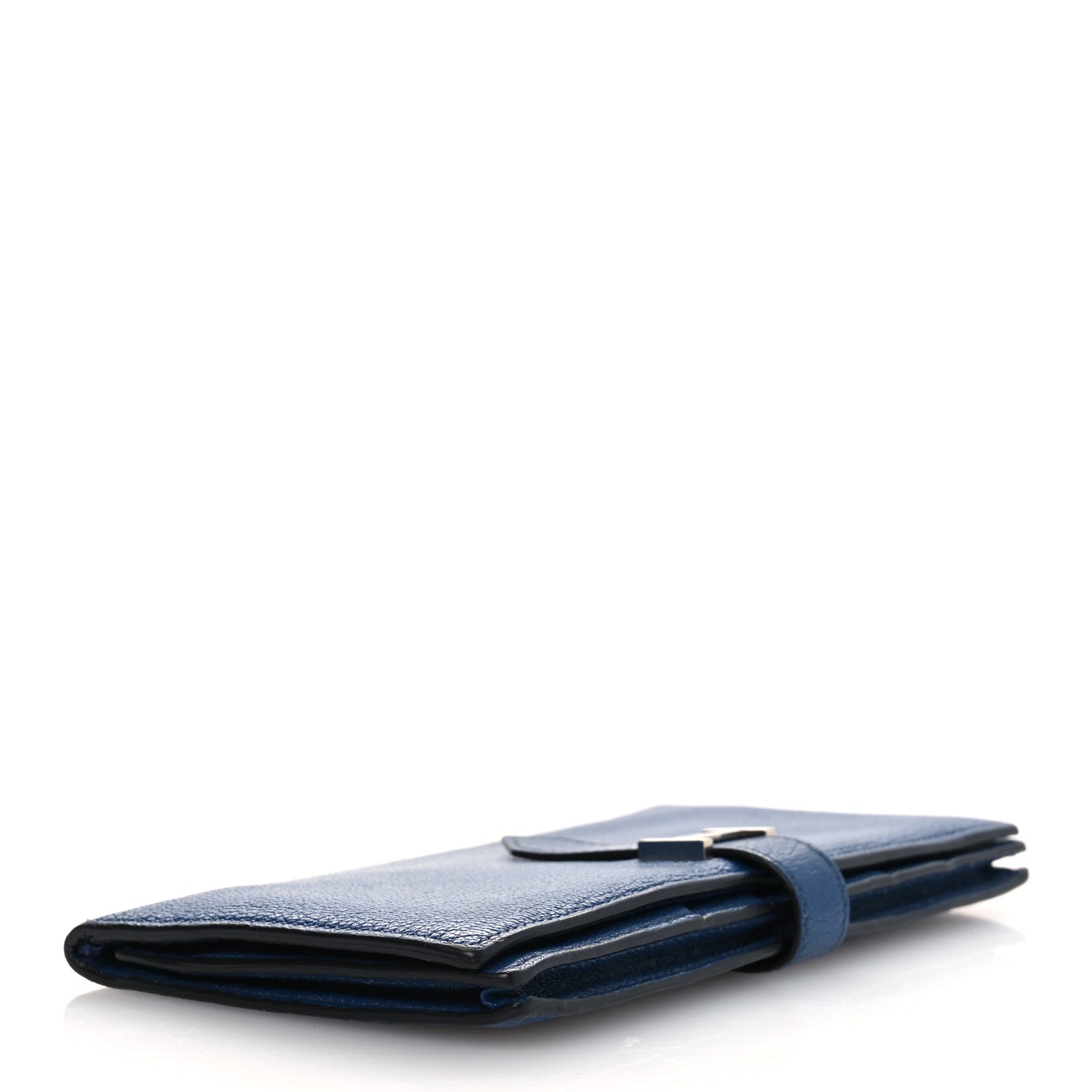 Chevre Mysore Bearn Gusset Wallet Bleu Agate