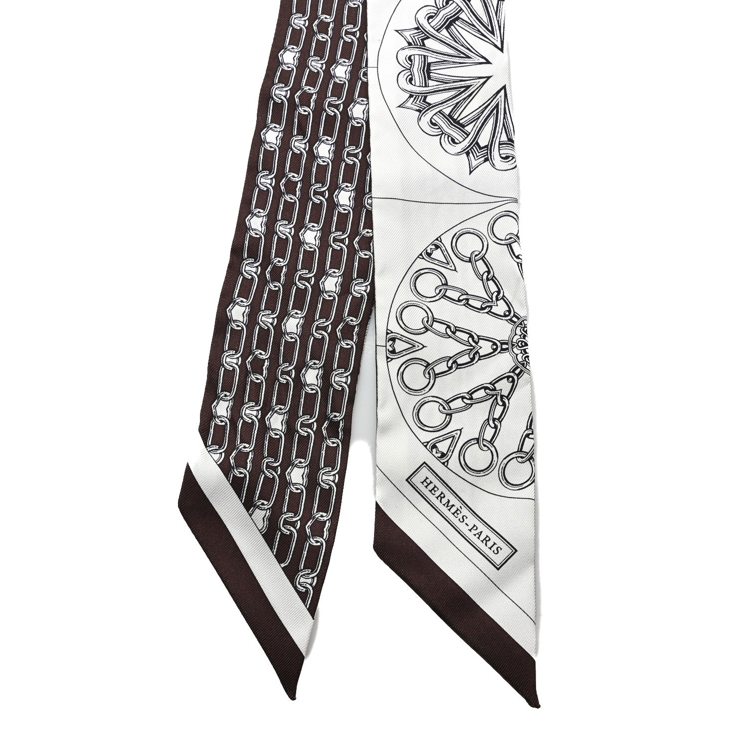 Silk Effet Kaleidoscope Twilly White Anthracite Marron
