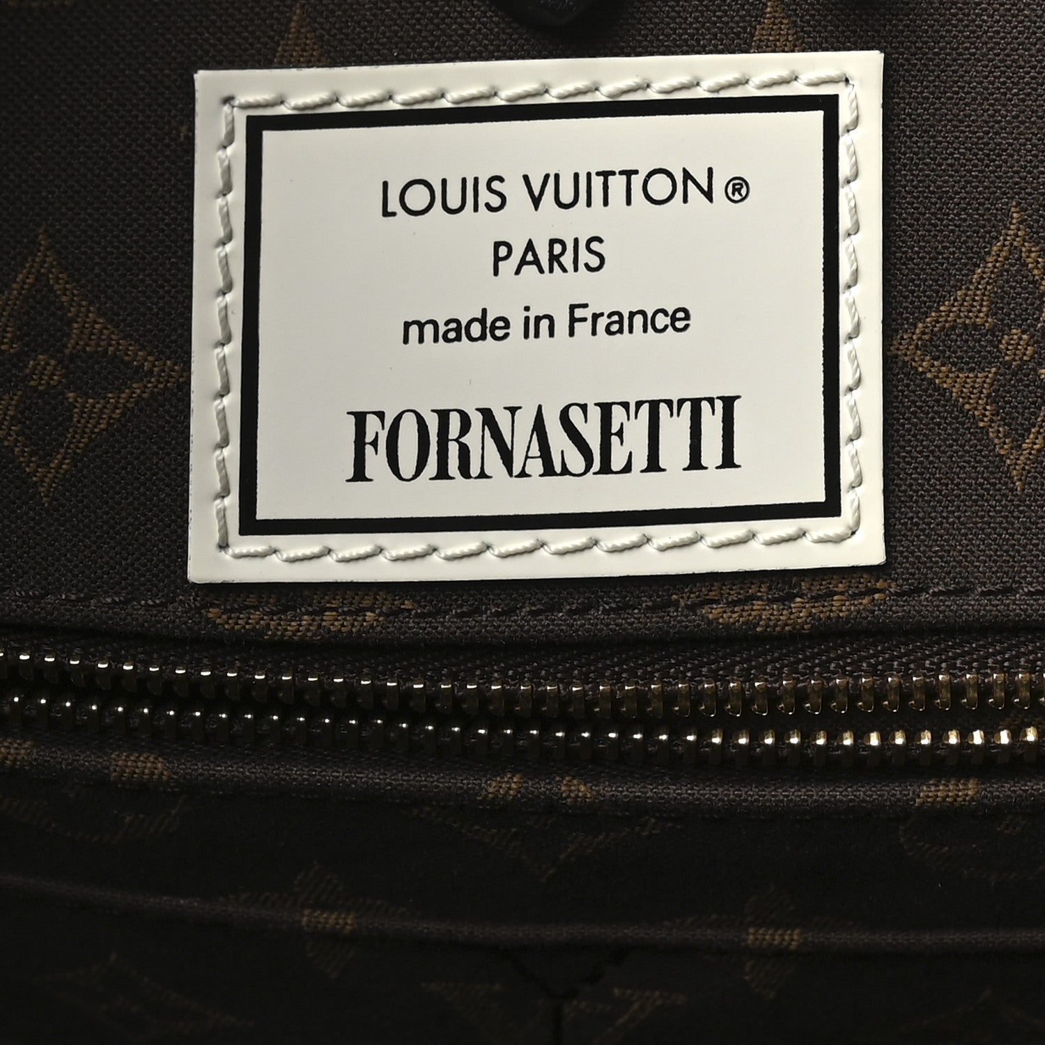 X FORNASETTI Calfskin Architettura Onthego MM Black White