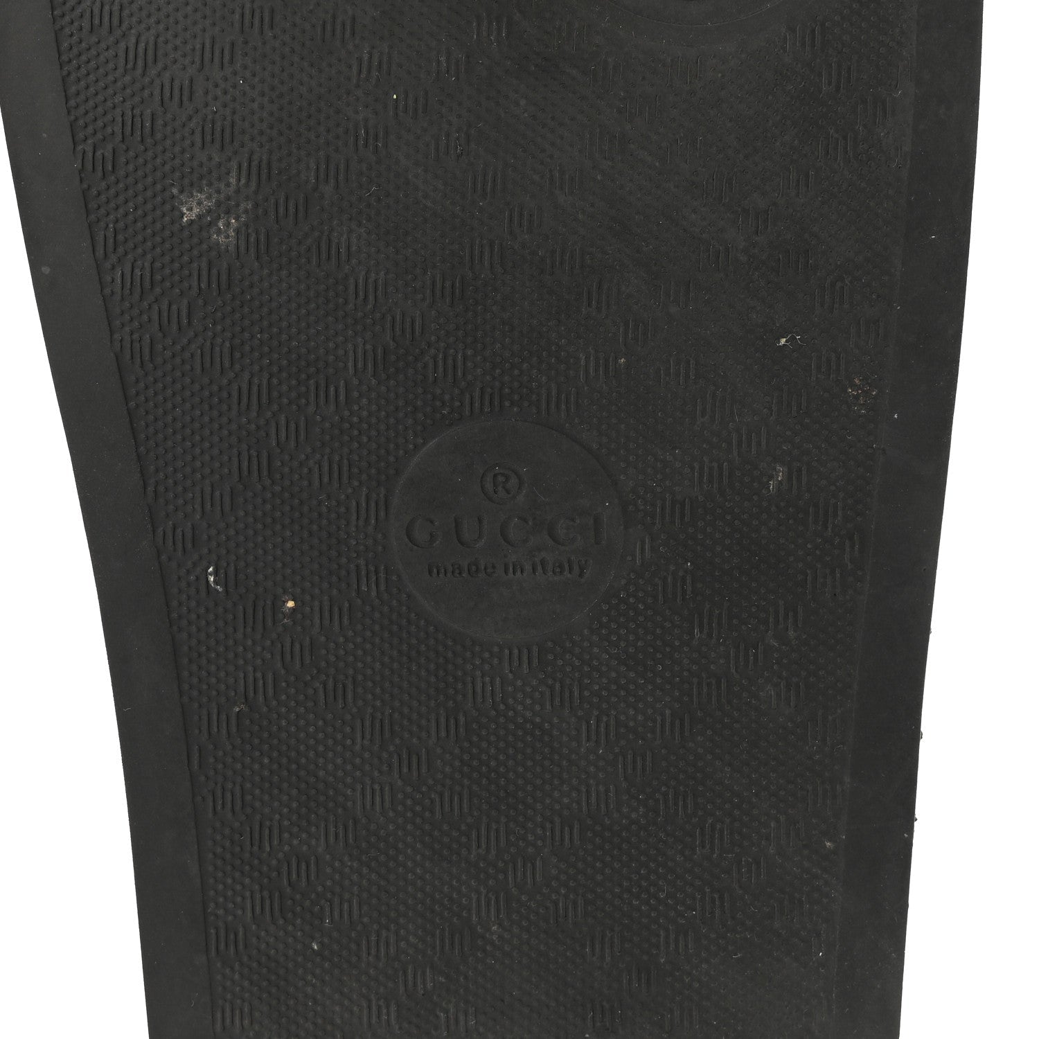 Rubber GG Monogram Perforated Womens Slide Sandals 37 Black