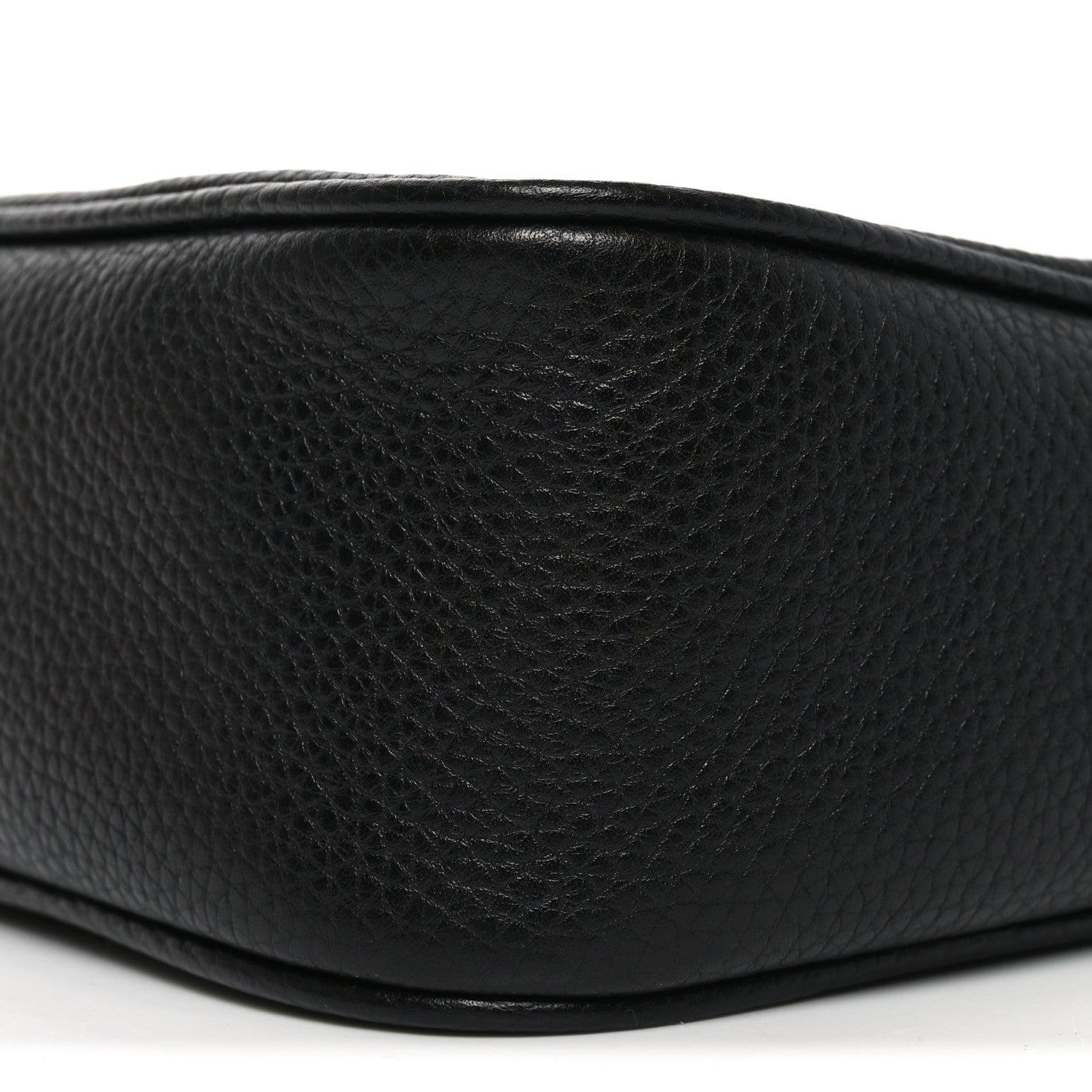 Pebbled Calfskin Small Soho Disco Bag Black