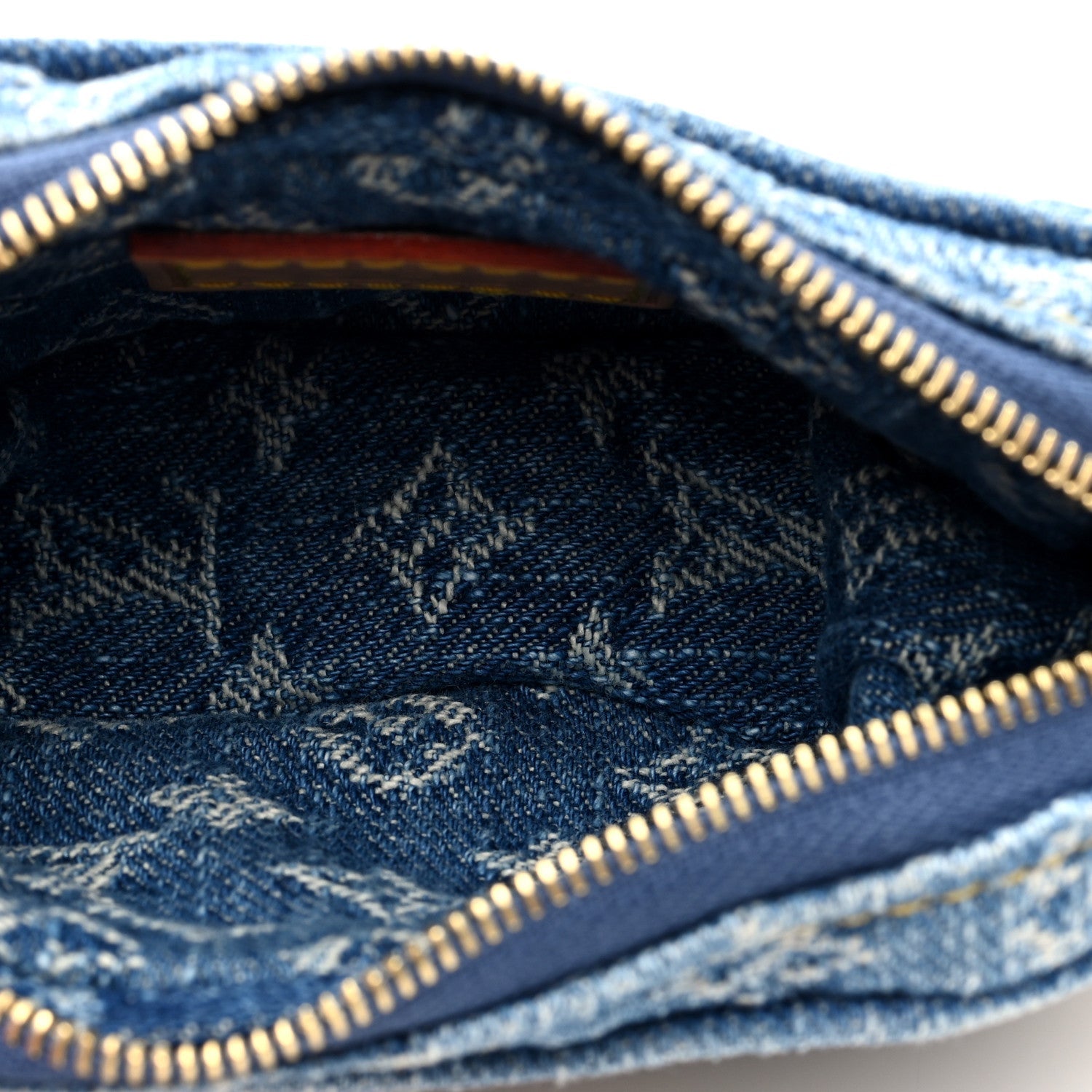 Monogram Denim Croissant Pochette Blue