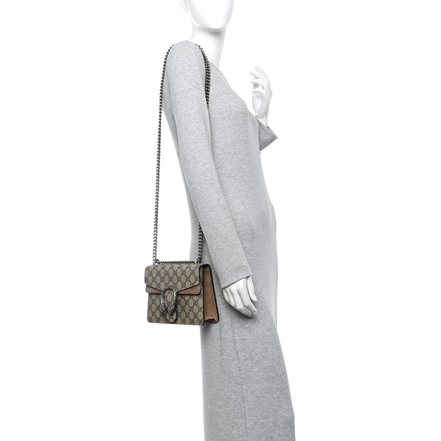 GG Supreme Monogram Mini Dionysus Shoulder Bag Taupe