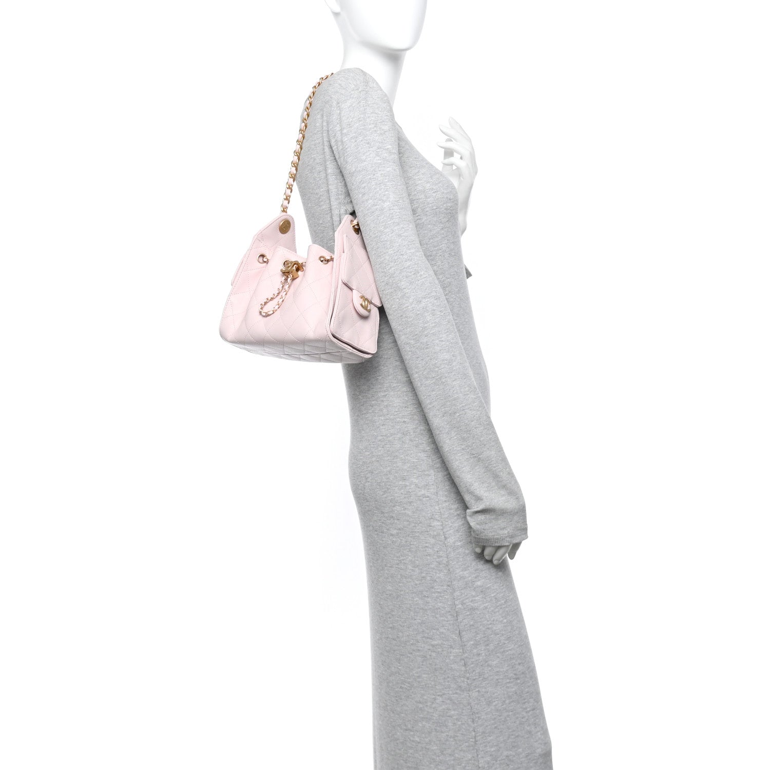 Caviar Quilted Mini Chanel 25 Handbag Light Pink