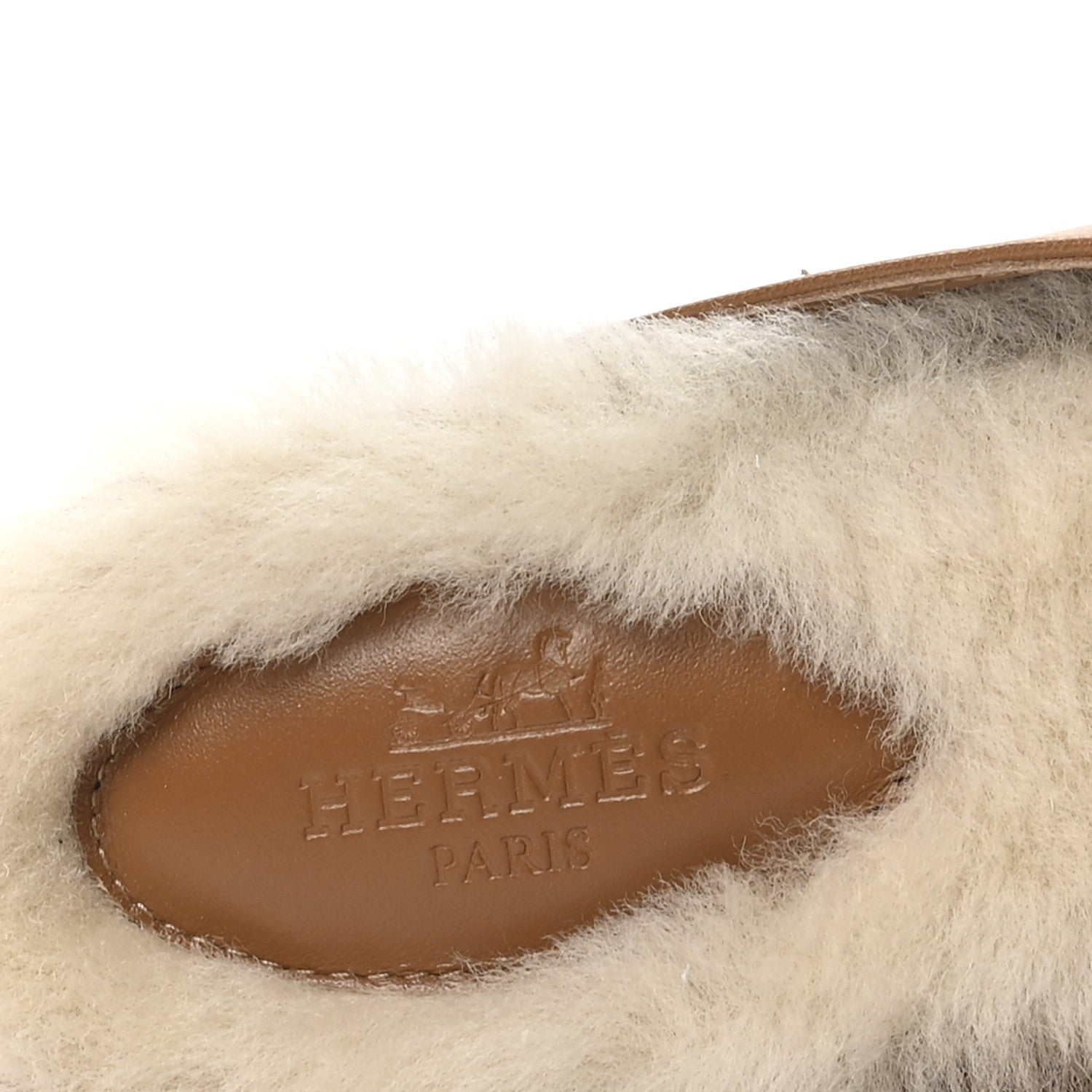 Goatskin Shearling Womens Oz Mules 38.5 Naturel Ecru