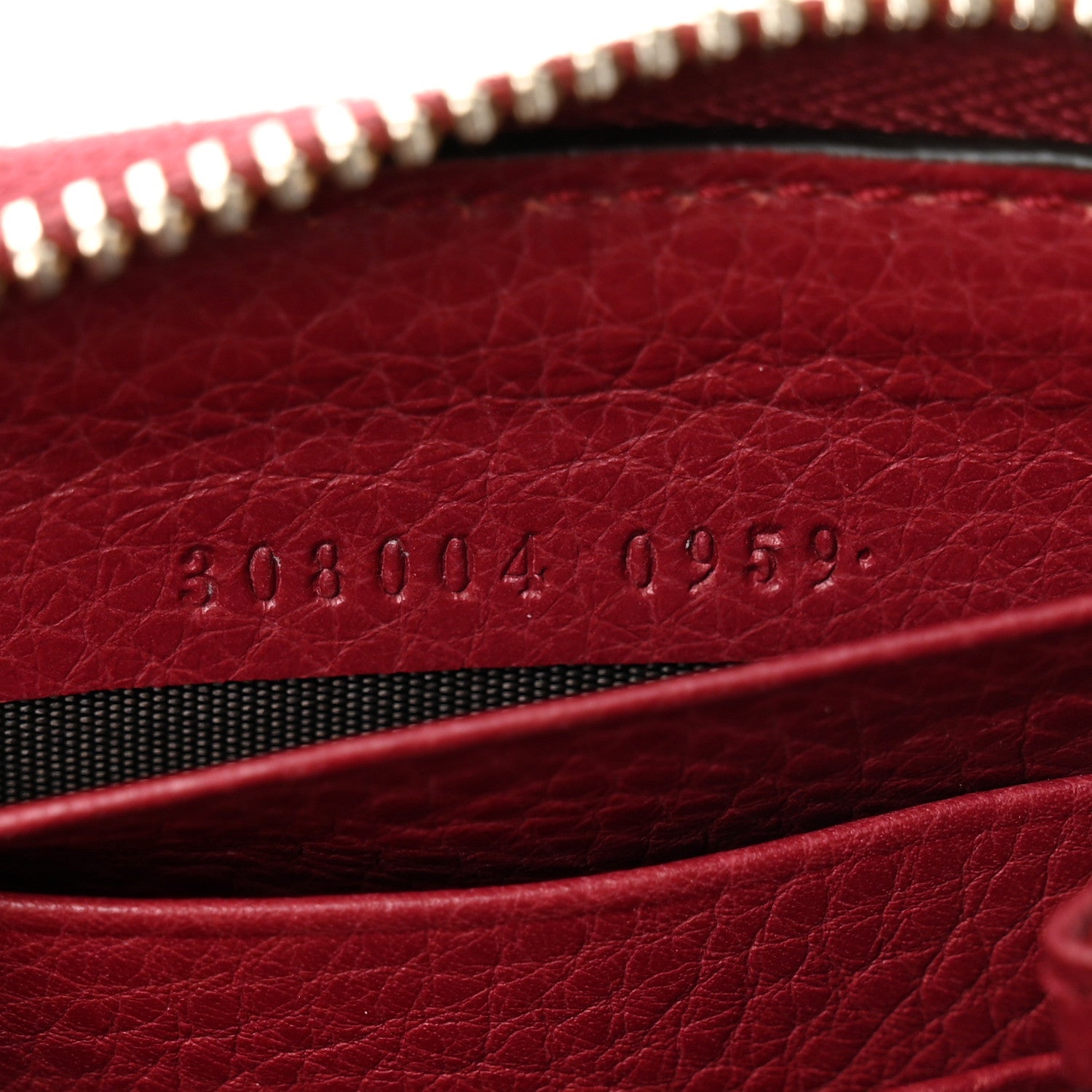 Pebbled Calfskin Studded Soho Zip Around Wallet Soft Burgundy