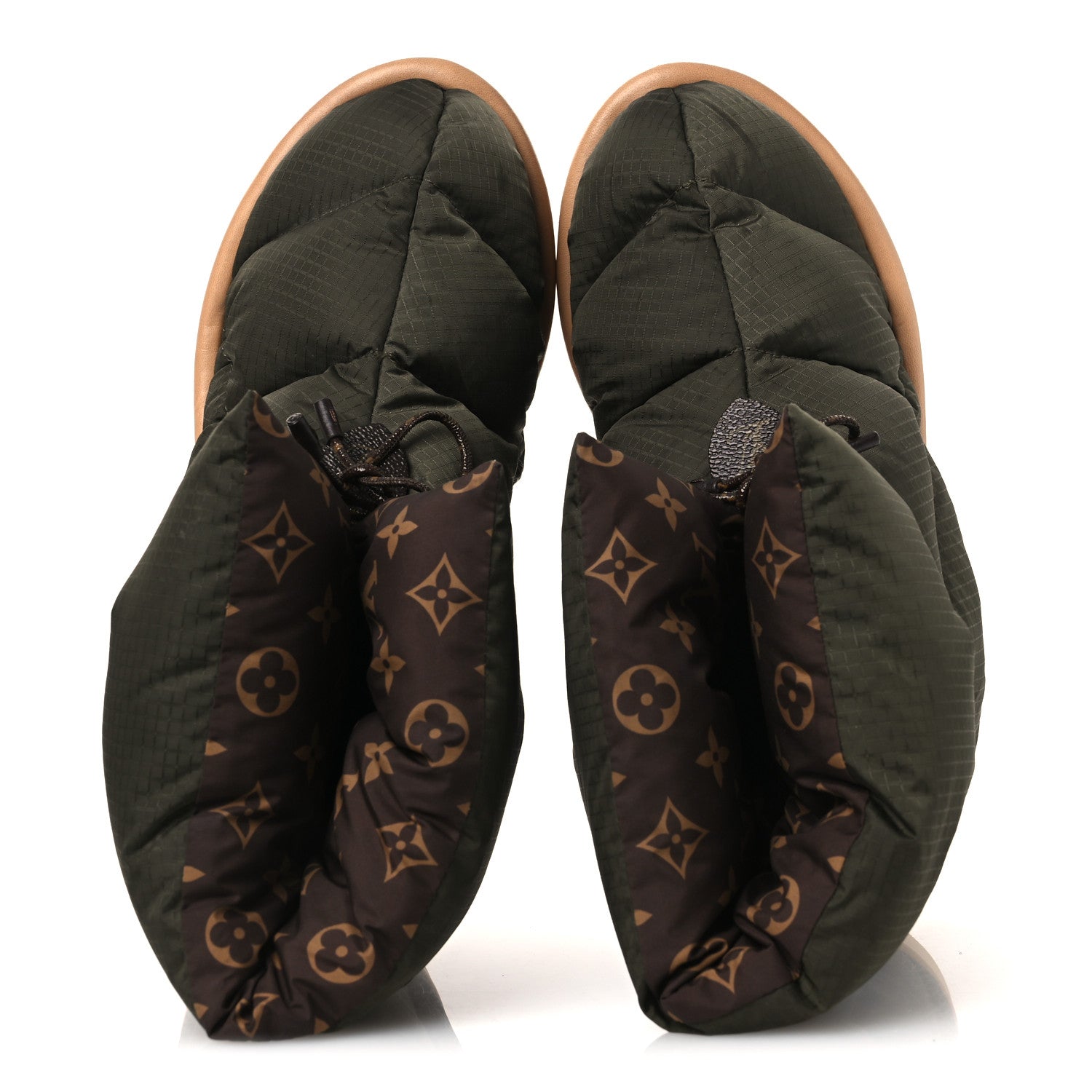 Nylon Monogram Pillow Comfort Ankle Boot 40 Khaki