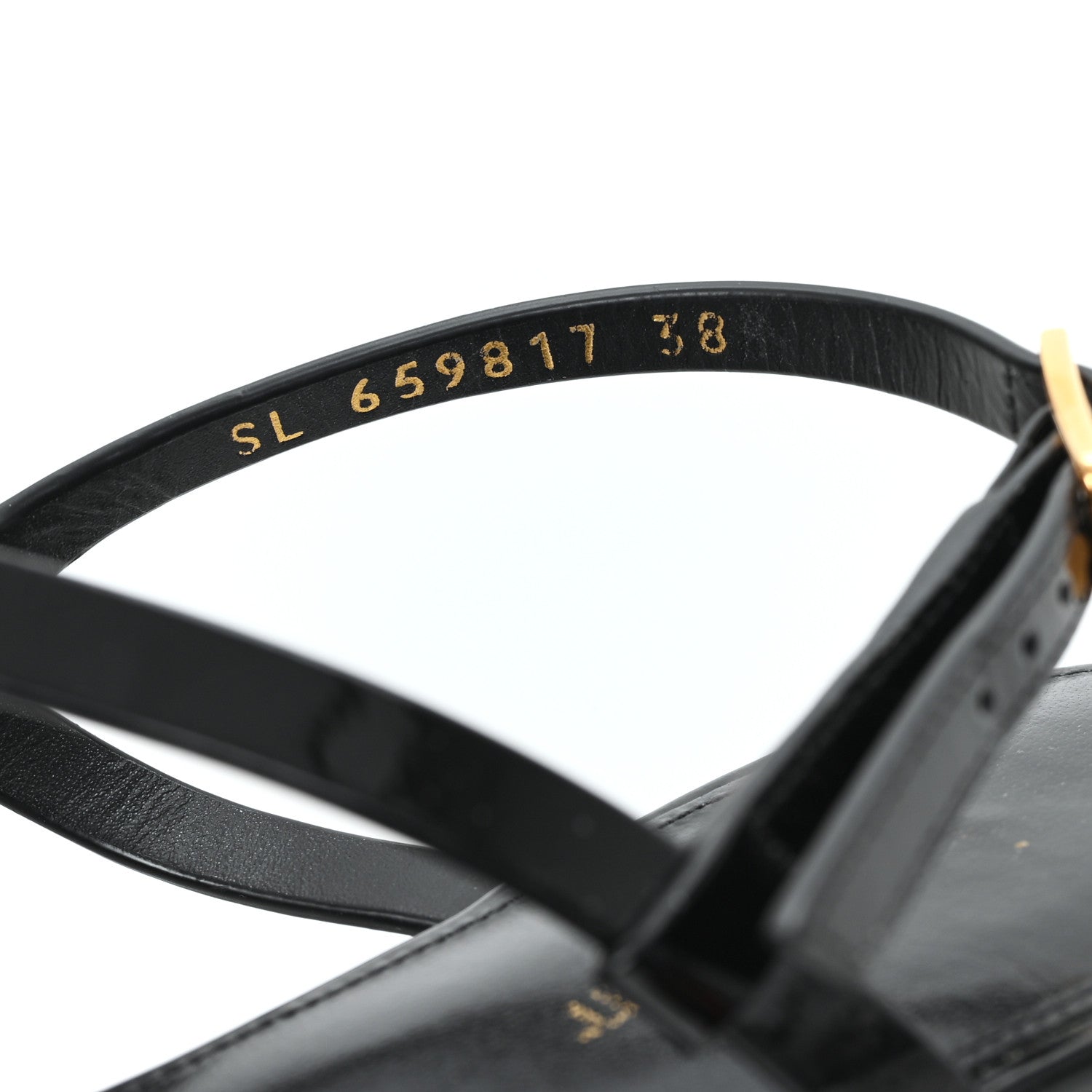 Patent Calfskin Cassandra Monogram Sandals 38 Black