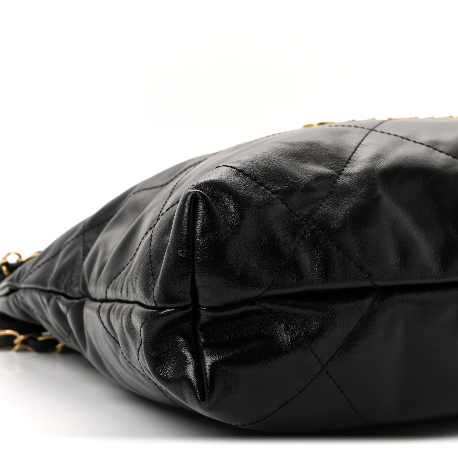 Shiny Calfskin Quilted Small Chanel 22 Black