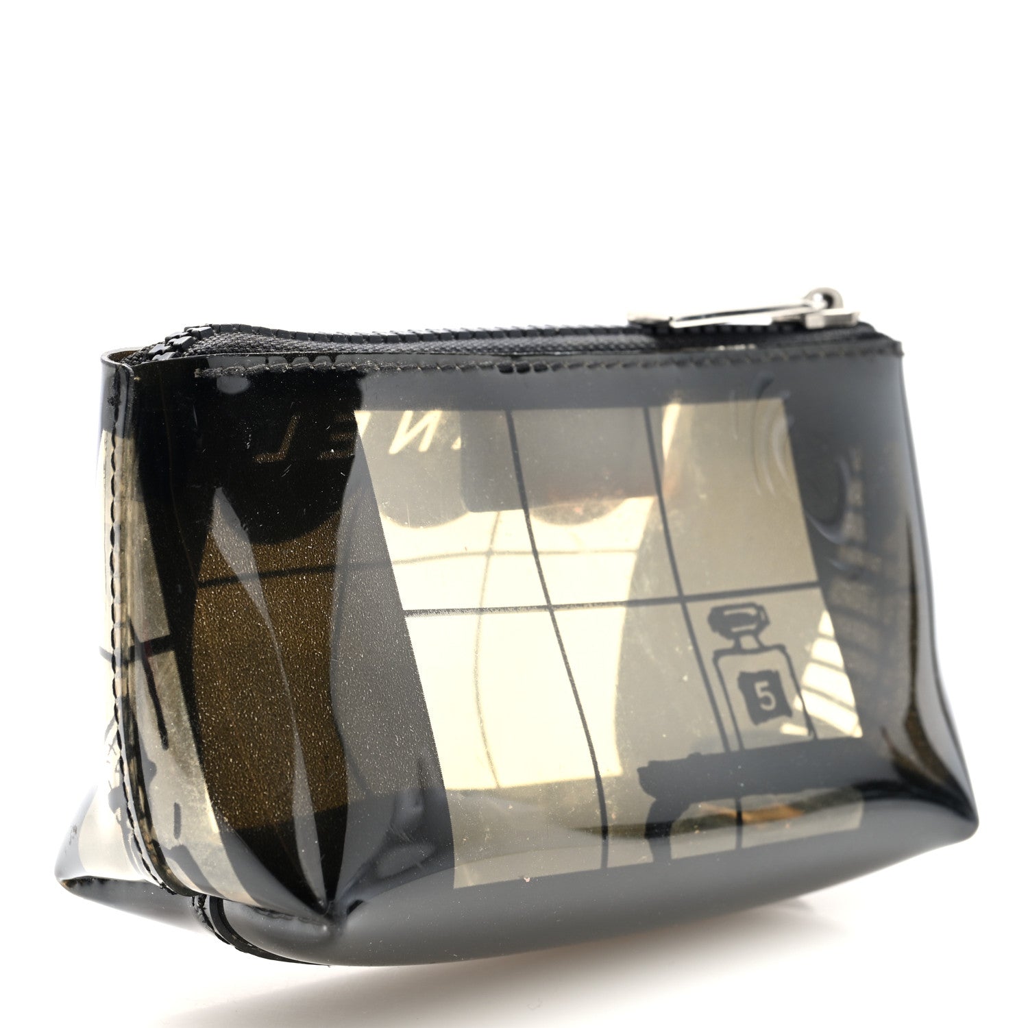 Vinyl Coco Window Cosmetic Pouch Black
