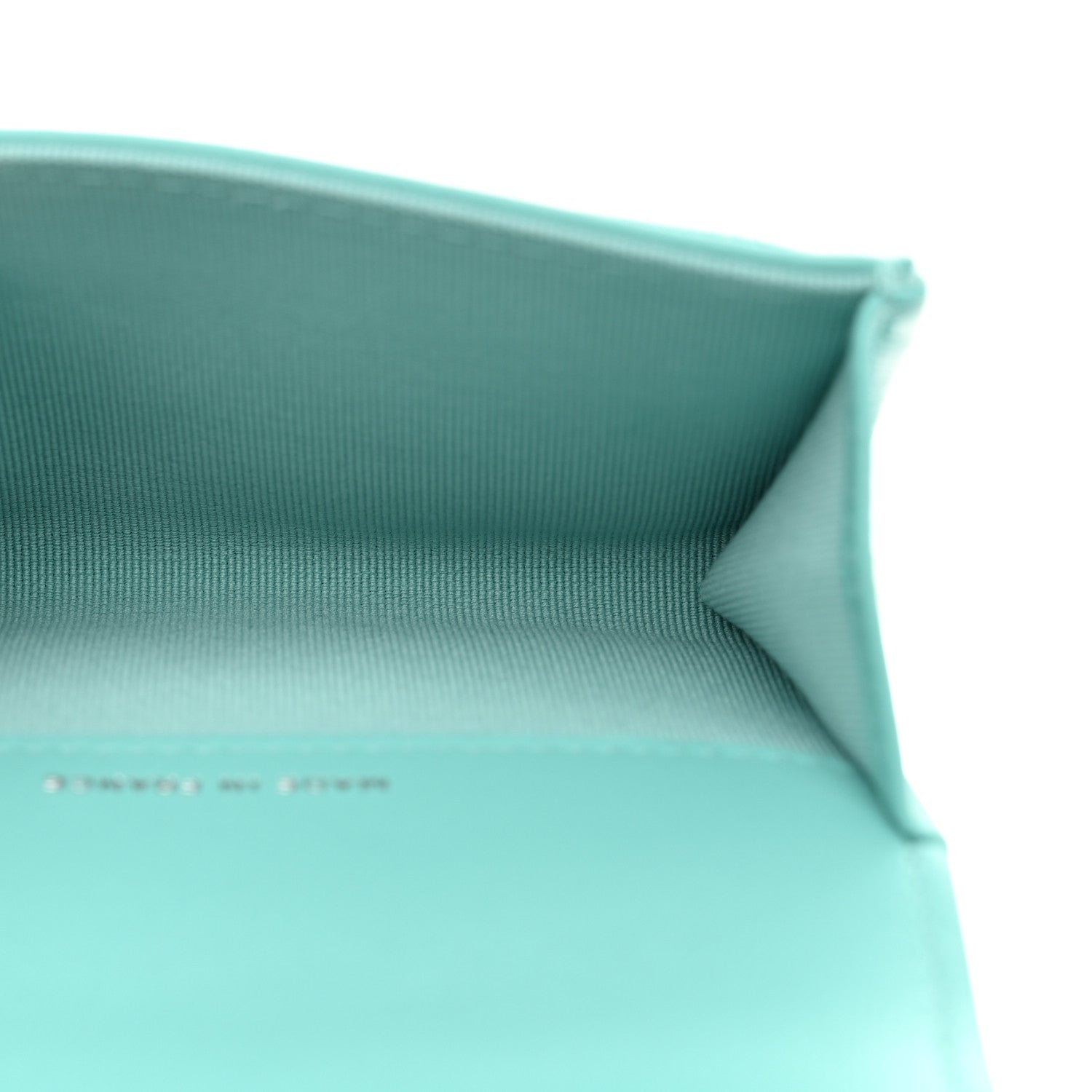 Lambskin Quilted Flap Card Holder Wallet Turquoise