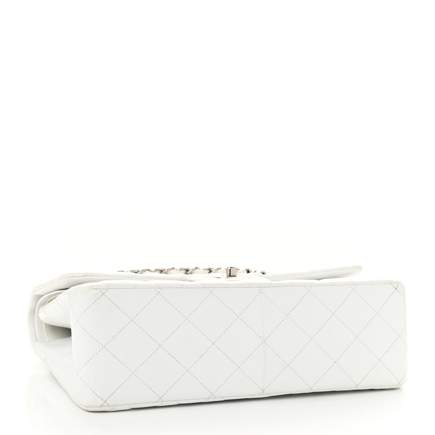 Caviar Quilted Jumbo Double Flap White