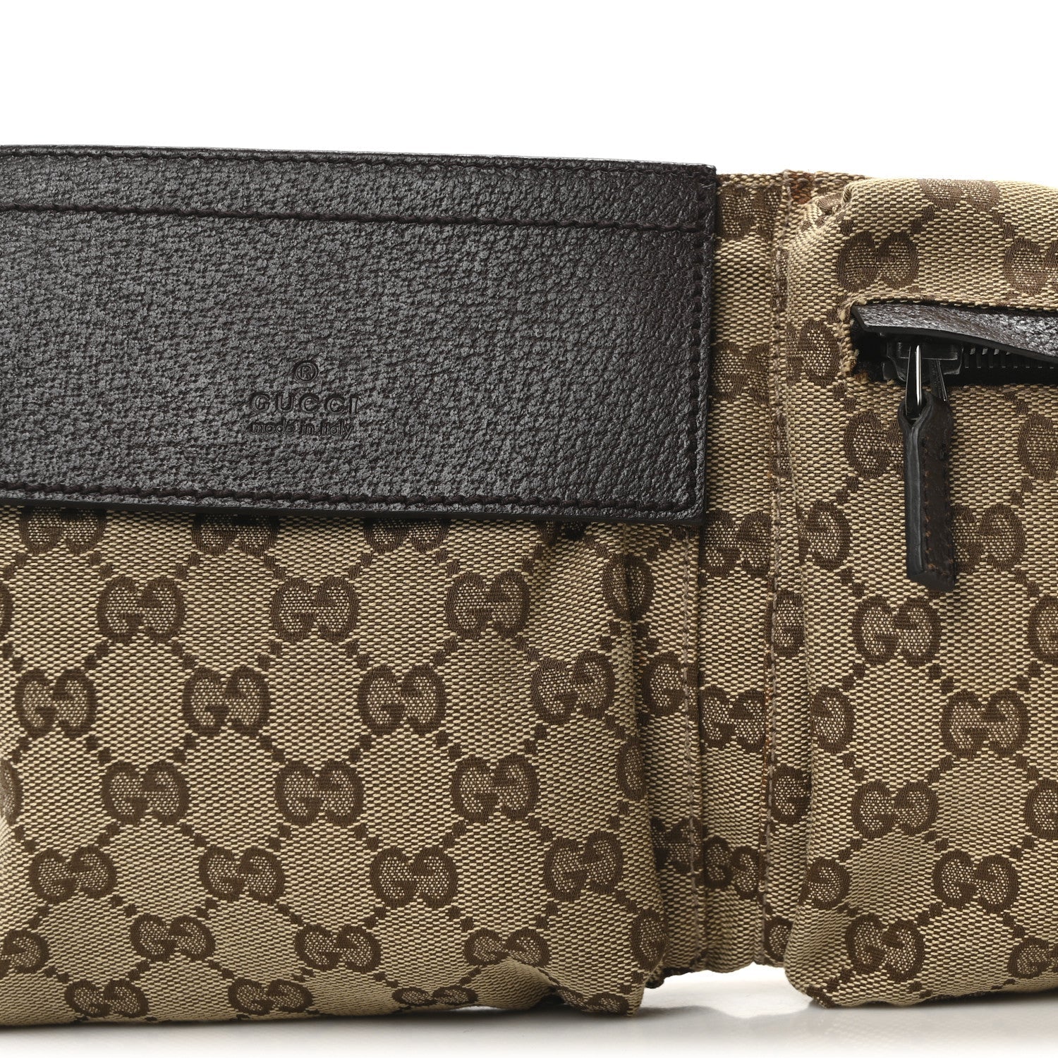 Monogram Web Belt Bag Dark Brown
