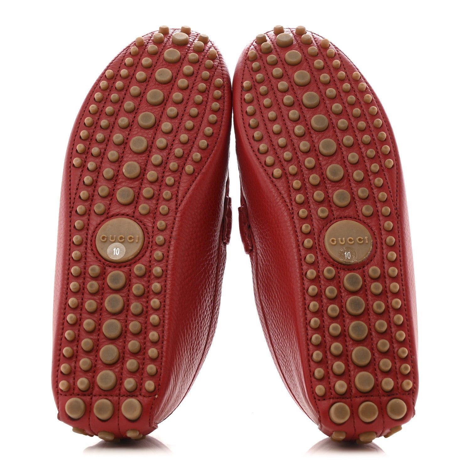 Road Calfskin Web Mens Horsebit Driver Loafers 10 Rosso