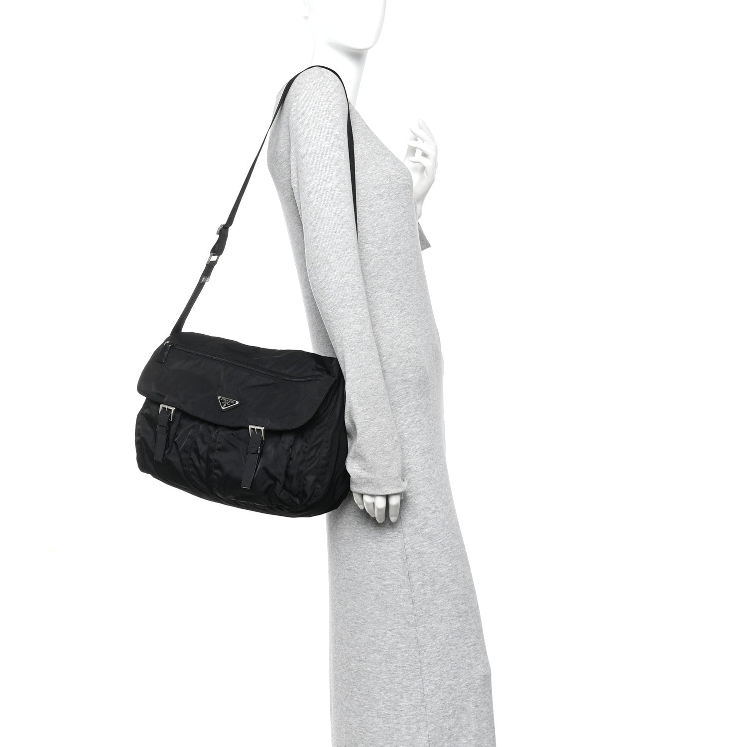 Tessuto Nylon Messenger Bag Black