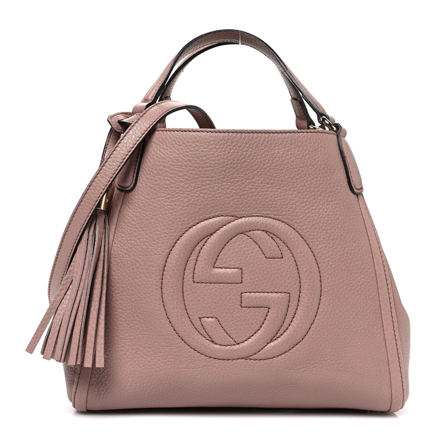 Pebbled Calfskin Small Soho Shoulder Bag Light Pink