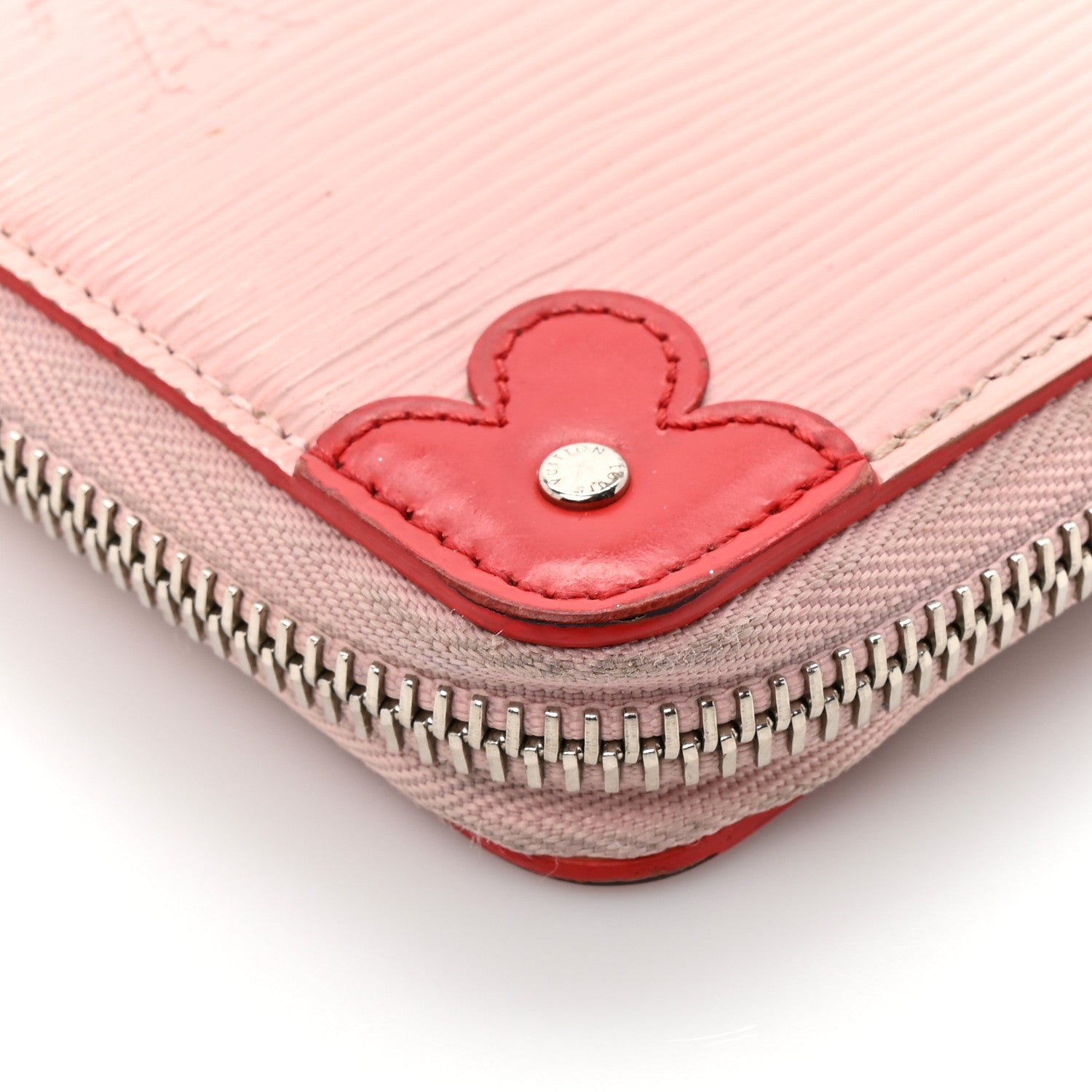 Epi Blooming Corners Clemence Wallet Rose Ballerine Coquelicot