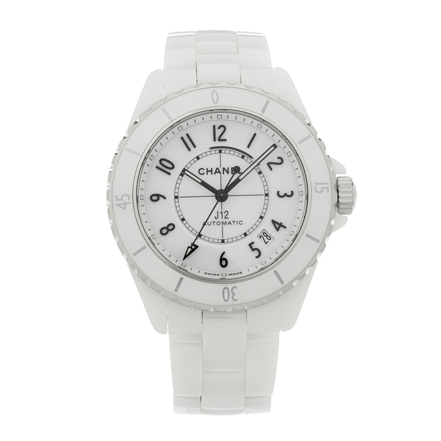 Stainless Steel Ceramic 38mm J12 Automatic Watch White