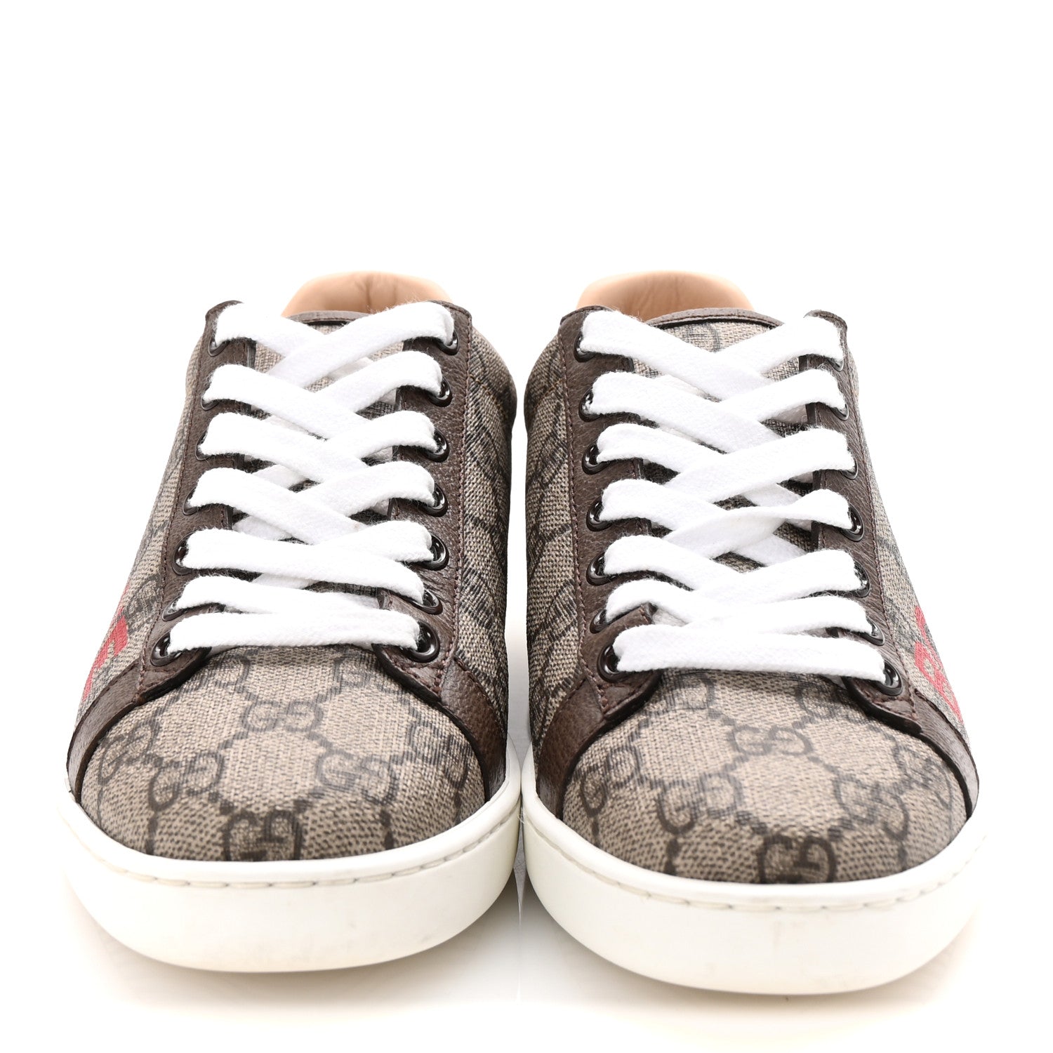 GG Supreme Monogram Boutique Ace Sneakers 35 Brown