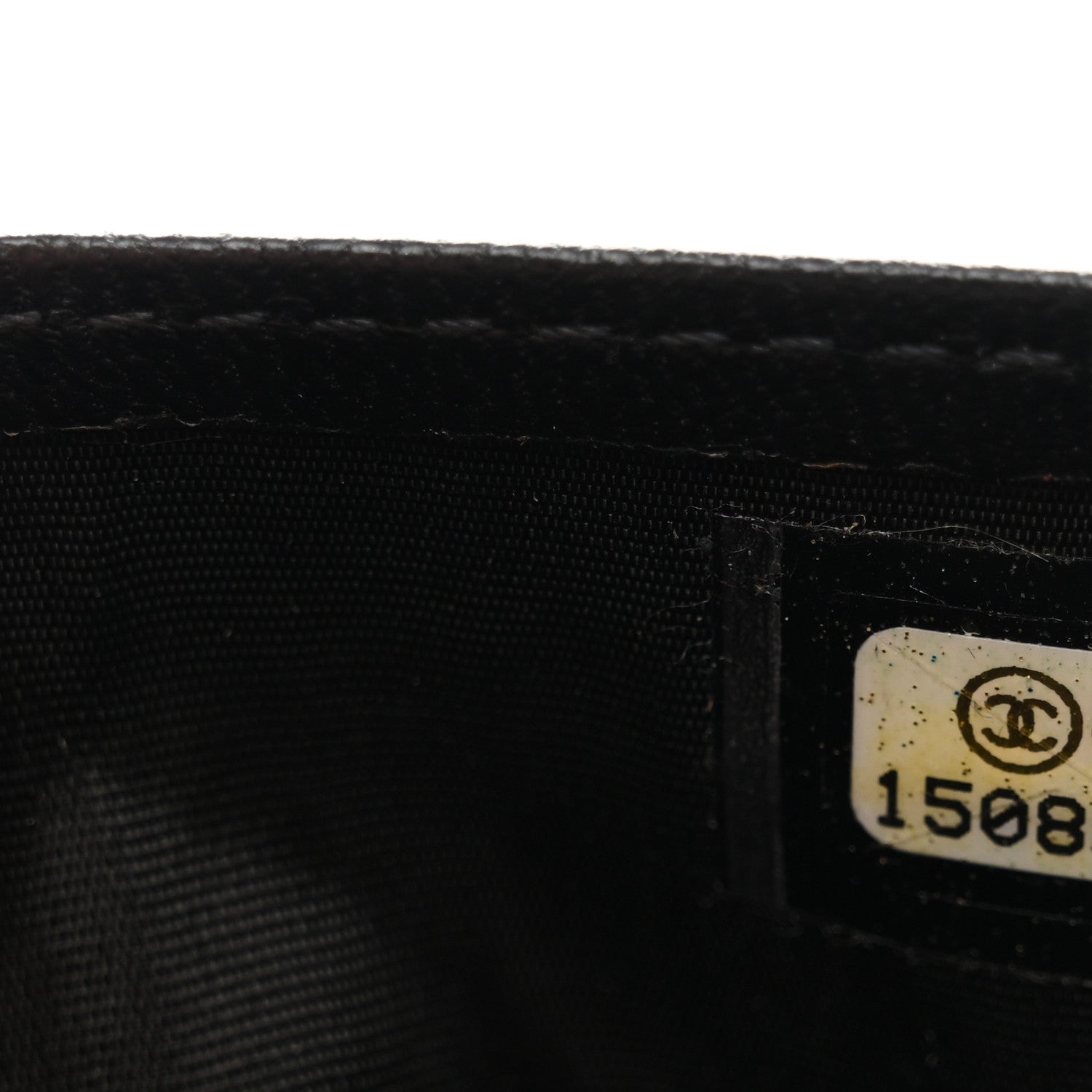 Lambskin Camellia Embossed Card Holder Black