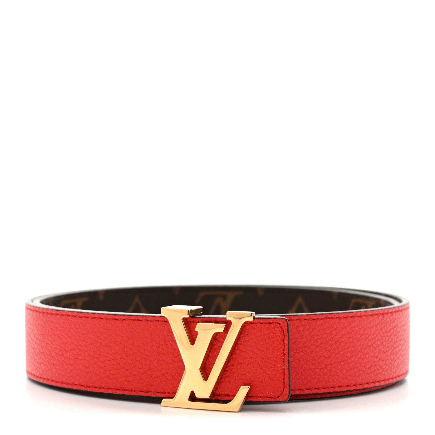Monogram 30mm LV Initiales Reversible Belt 90 36 Coquelicot