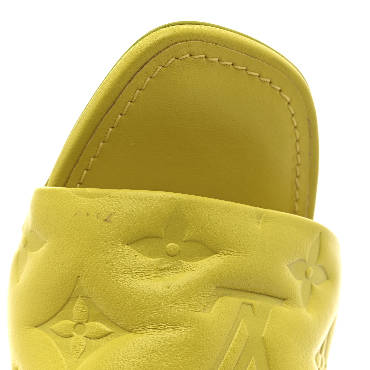 Lambskin Embossed Monogram Revival Mules 38 Neon Yellow