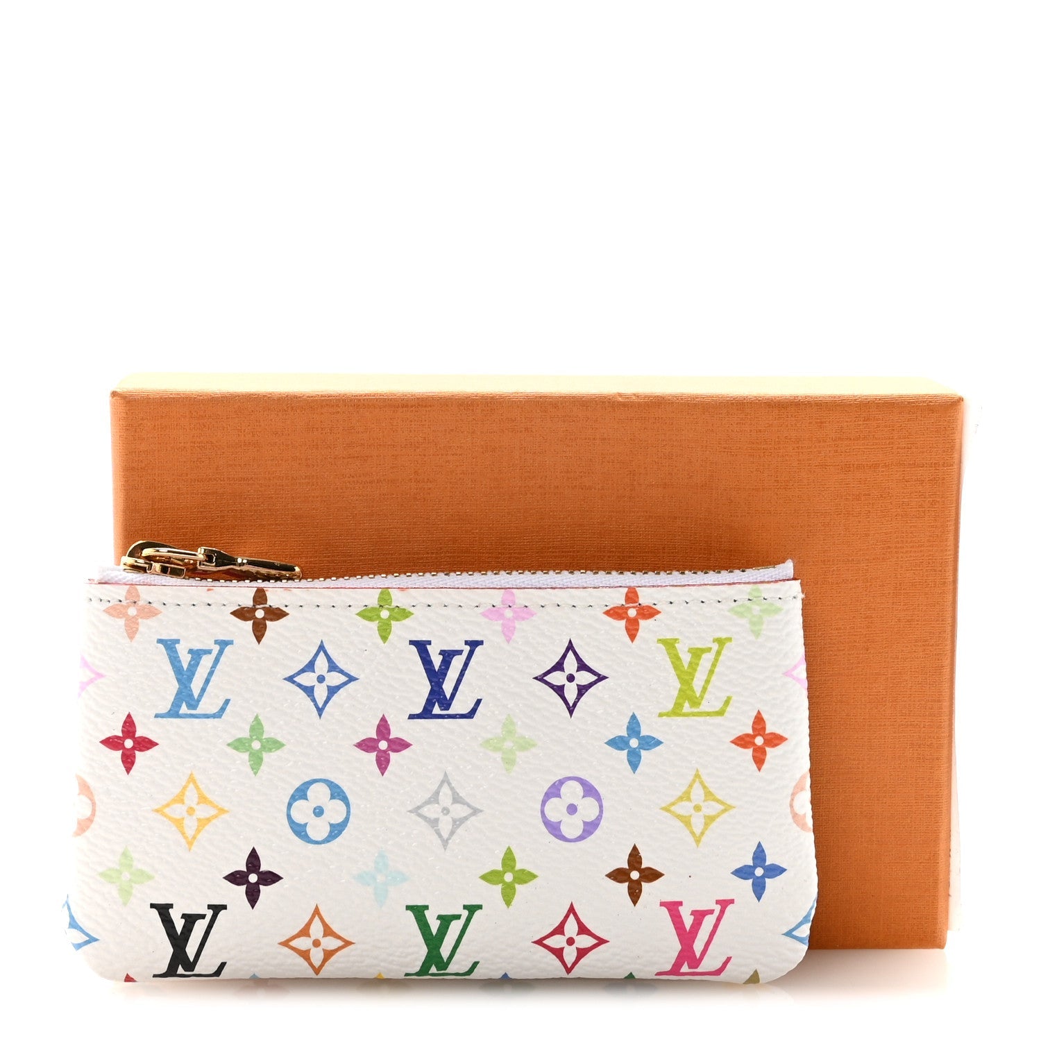 LV X TM Monogram Multicolor Key Pouch White