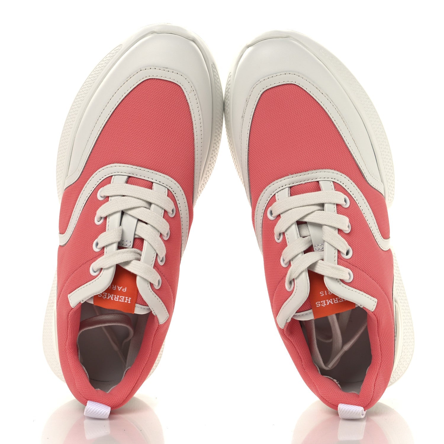 Mesh Calfskin Womens Giga Sneakers 37 Rose Du Desert White