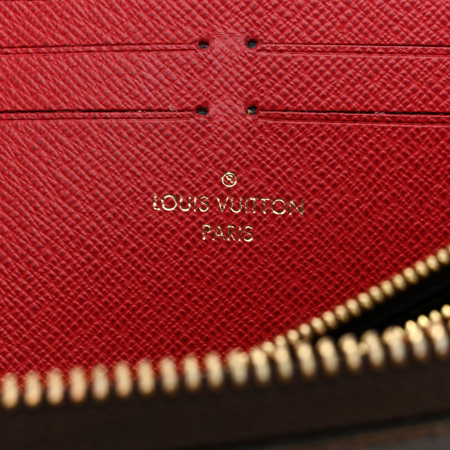 Damier Ebene Clemence Wallet Cherry