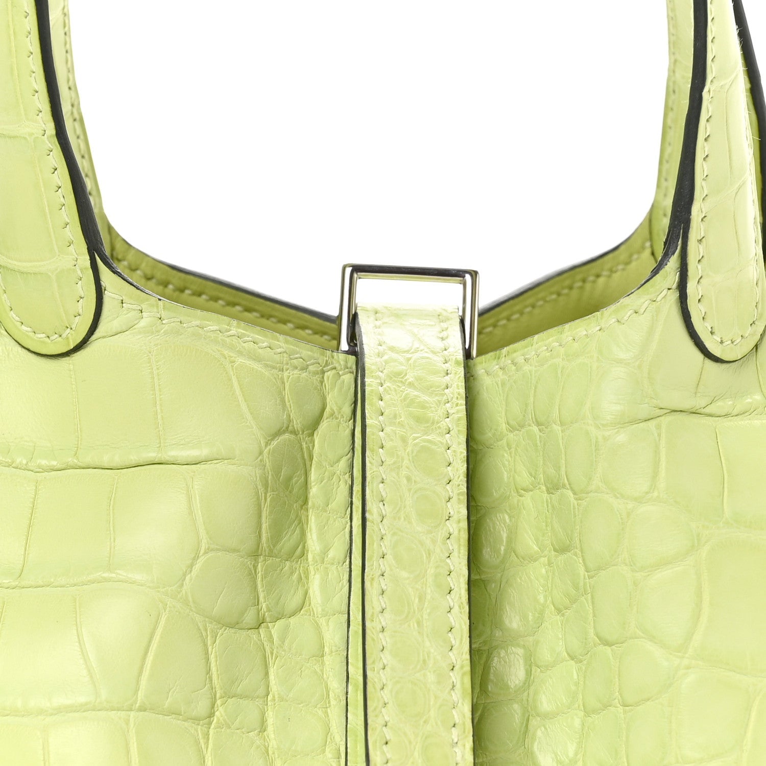 Matte Alligator Micro Picotin Lock Jaune Bourgeon