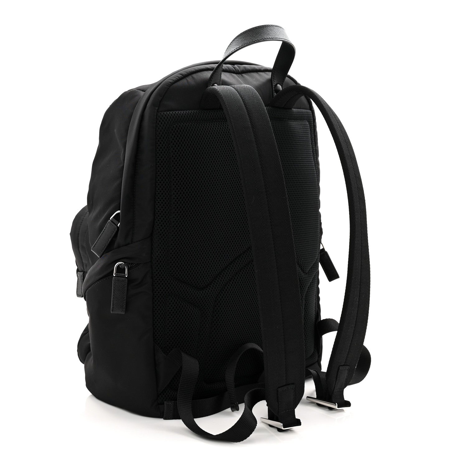 Re-Nylon Saffiano Zip Backpack Black