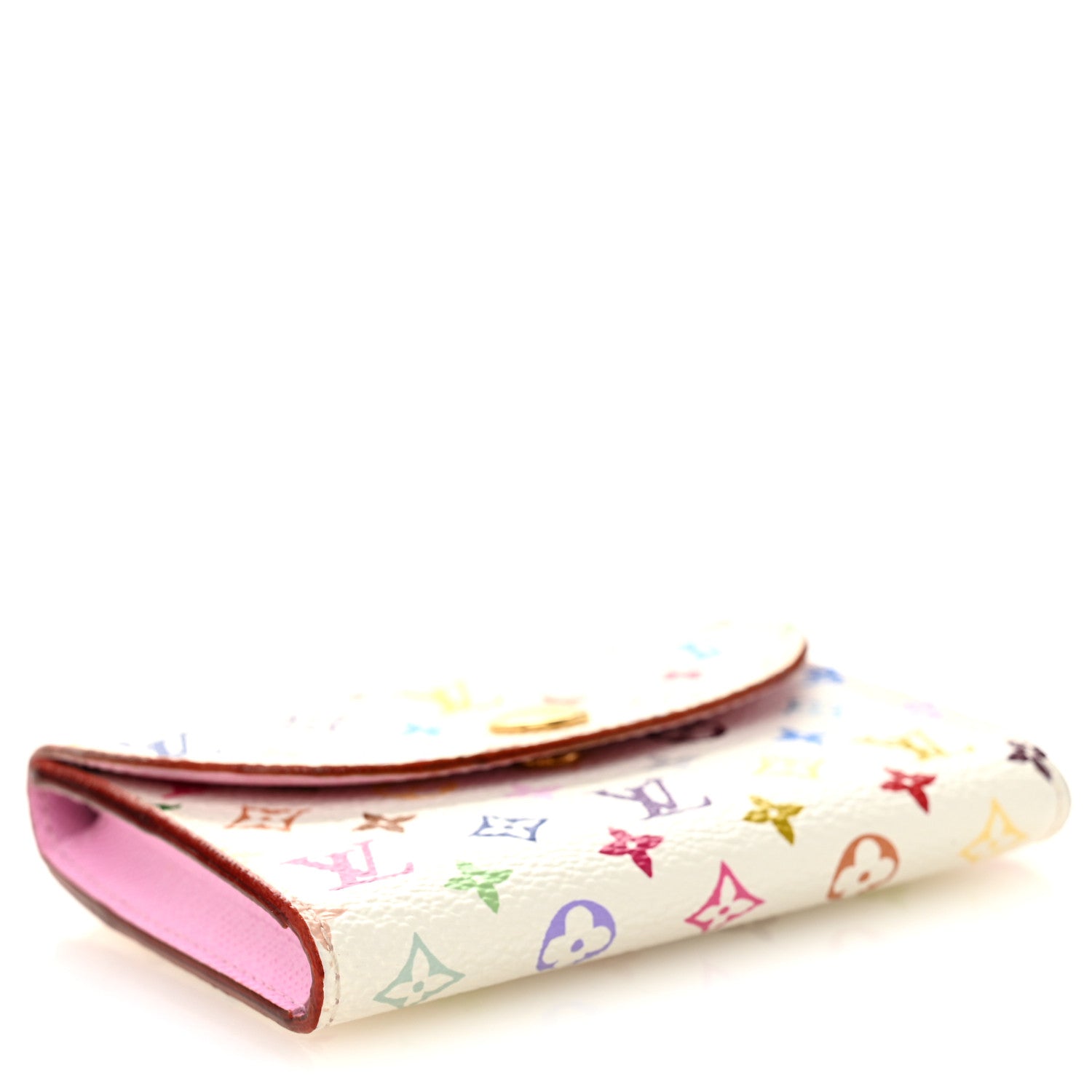 Monogram Multicolor Business Card Holder White Litchi