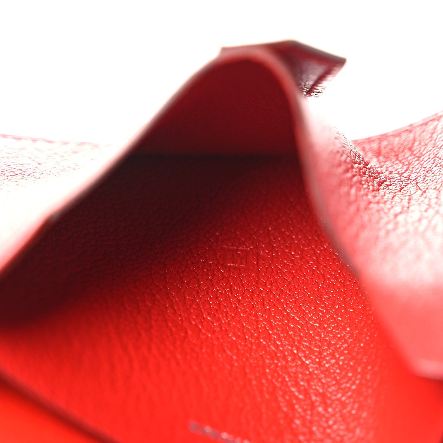 Chevre Mysore Bearn Card Holder Wallet Rouge Casaque
