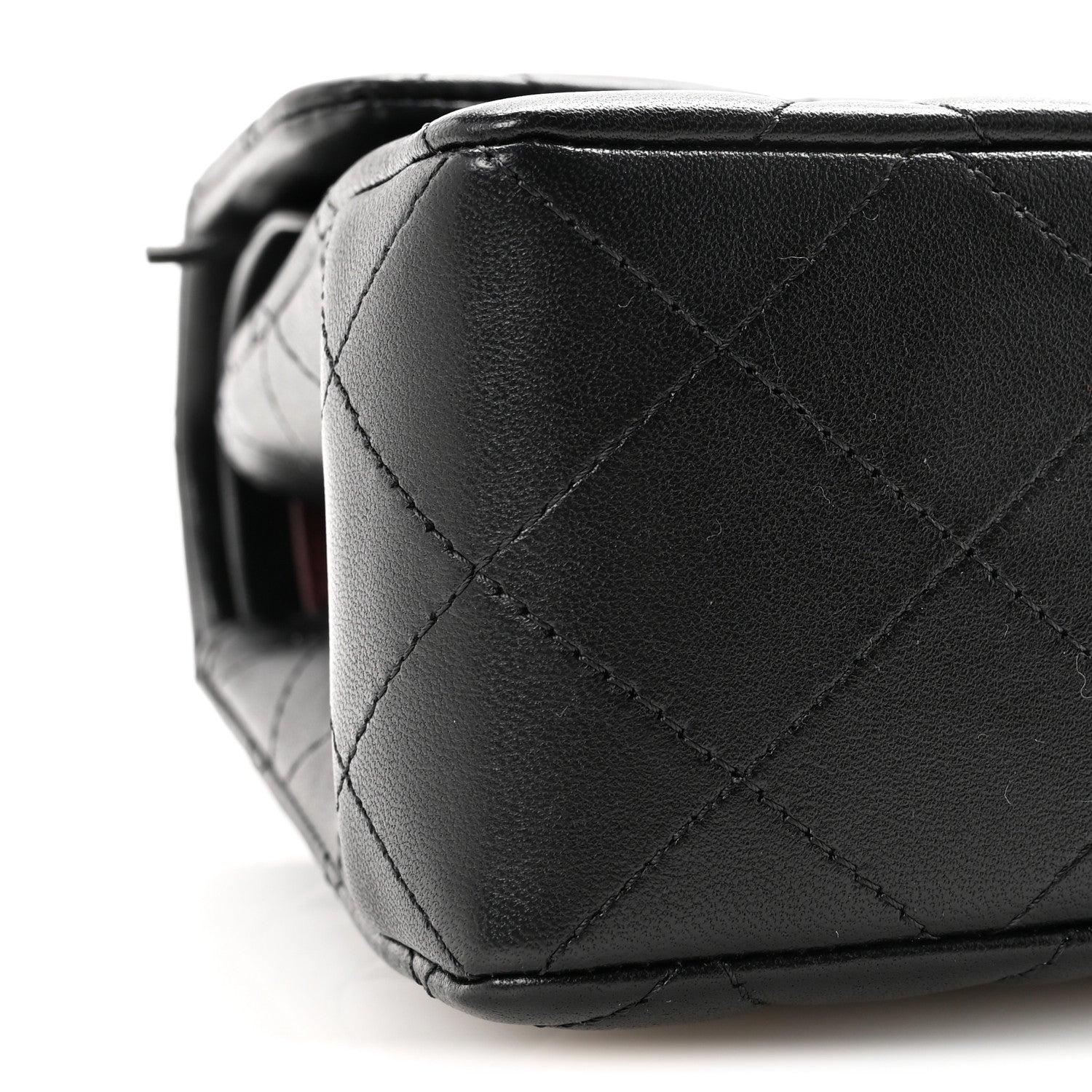Lambskin Quilted Small Double Flap Black
