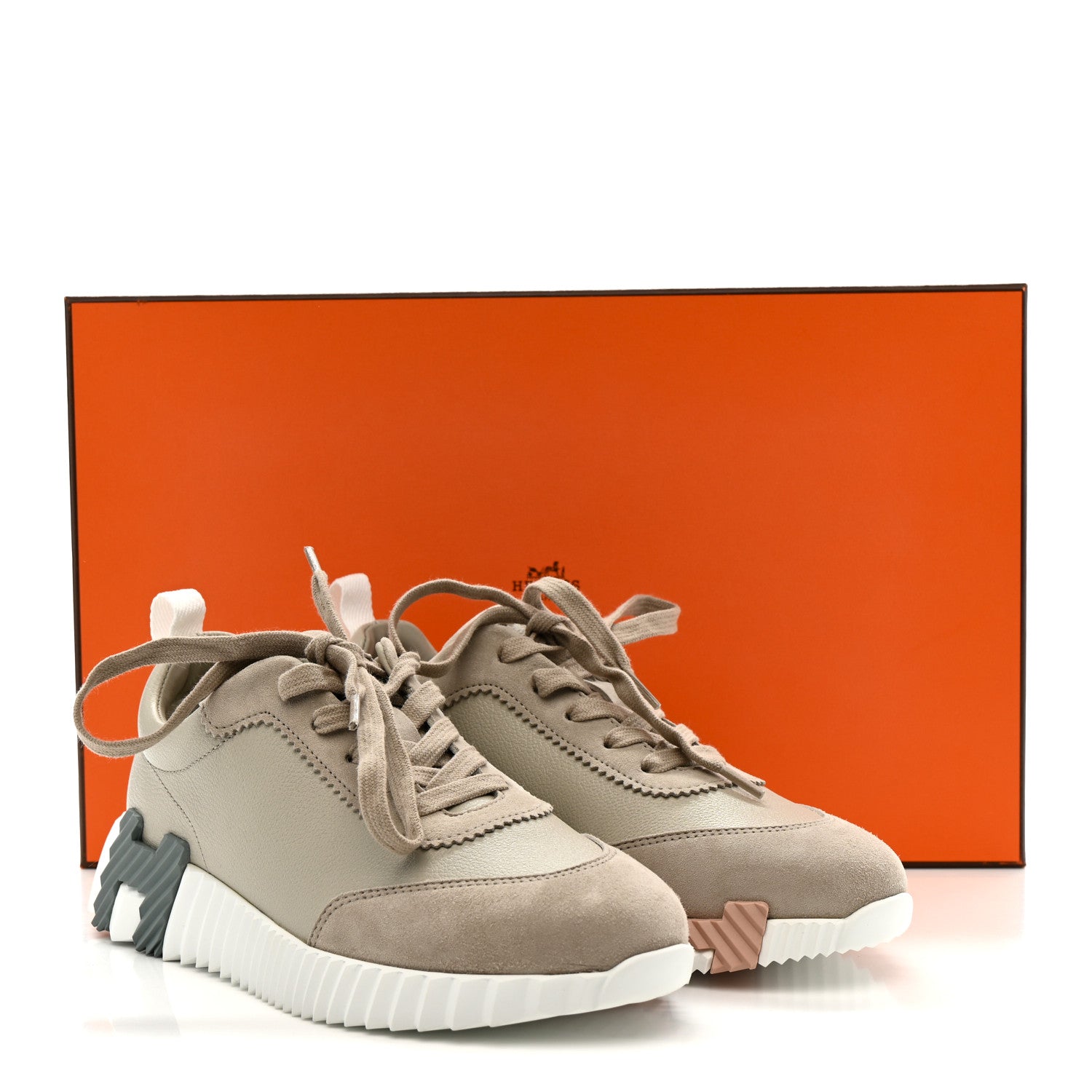 Sport Goatskin Suede Goatskin Womens Bouncing Sneakers 36.5 Beige Esquisse