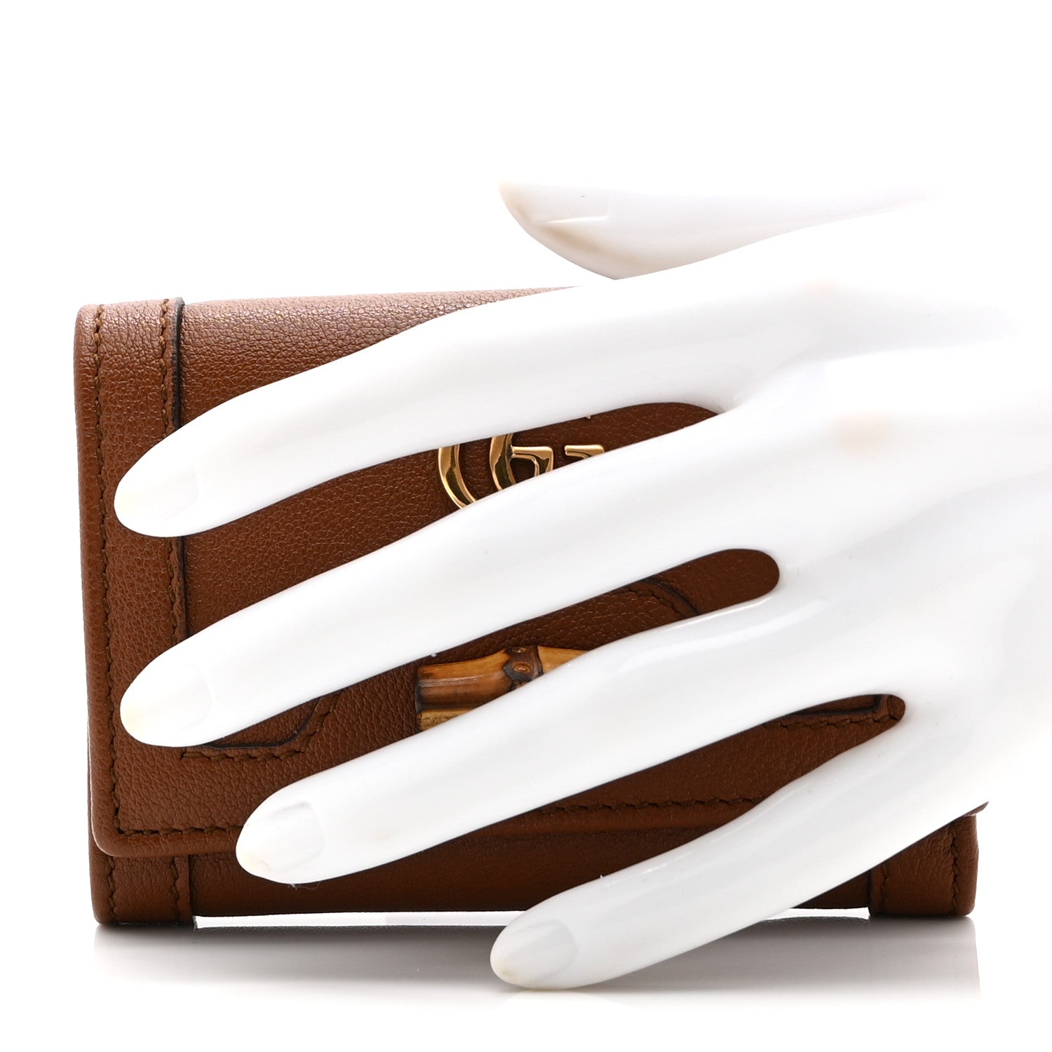 Wonka Grain Calfskin Diana Tri-Fold Wallet Cuir