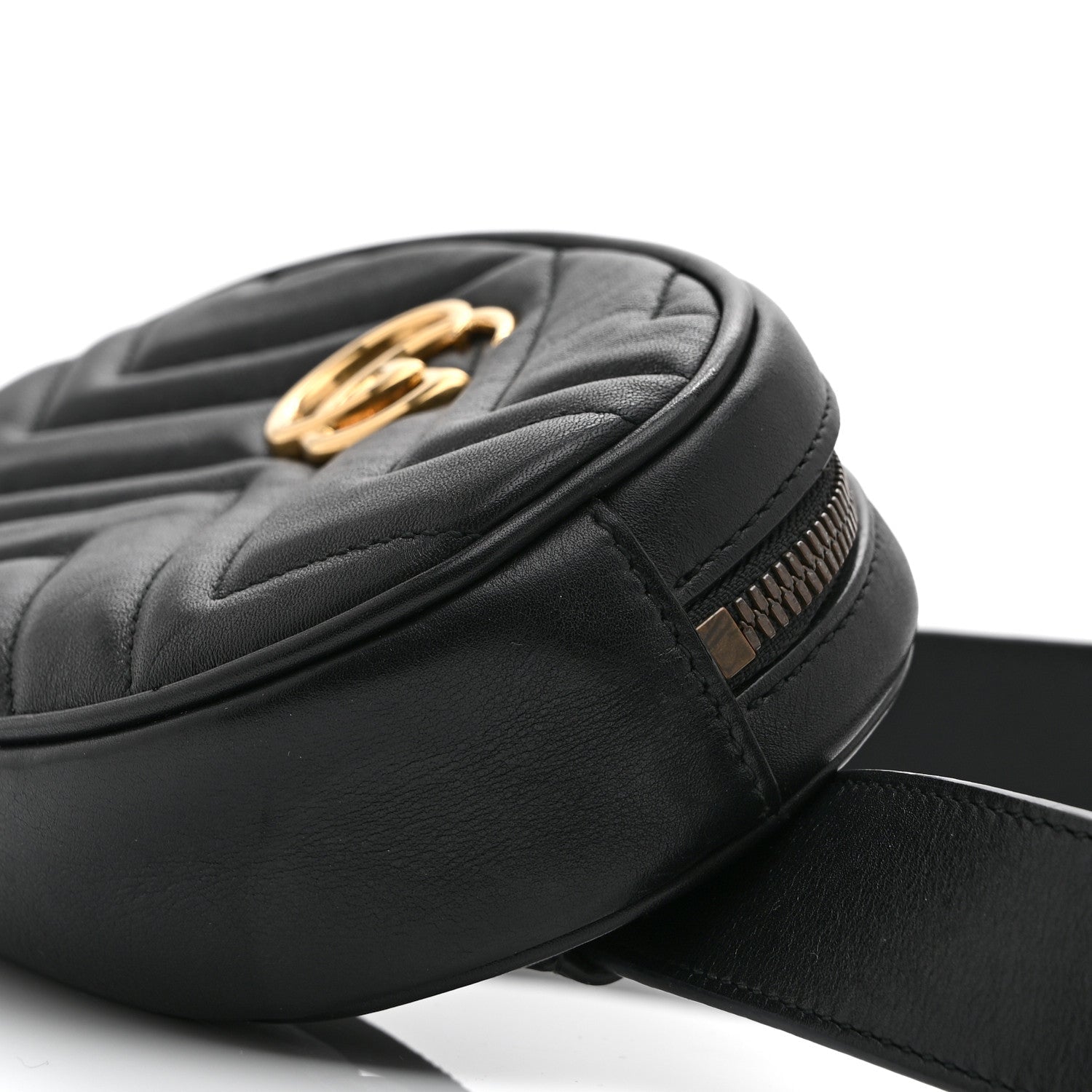 Calfskin Matelasse GG Marmont Belt Bag 85 34 Black