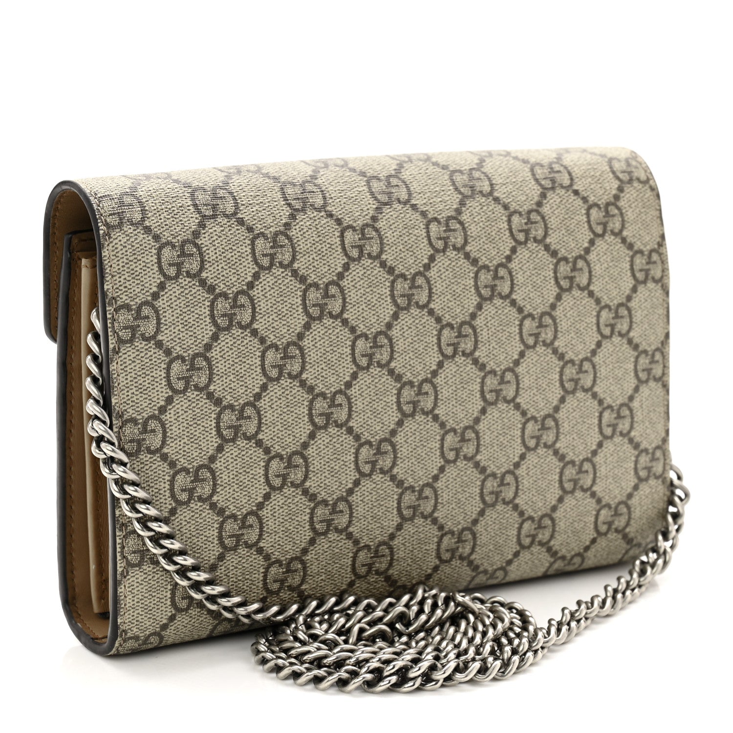 GG Supreme Monogram Mini Dionysus Chain Wallet Beige Taupe