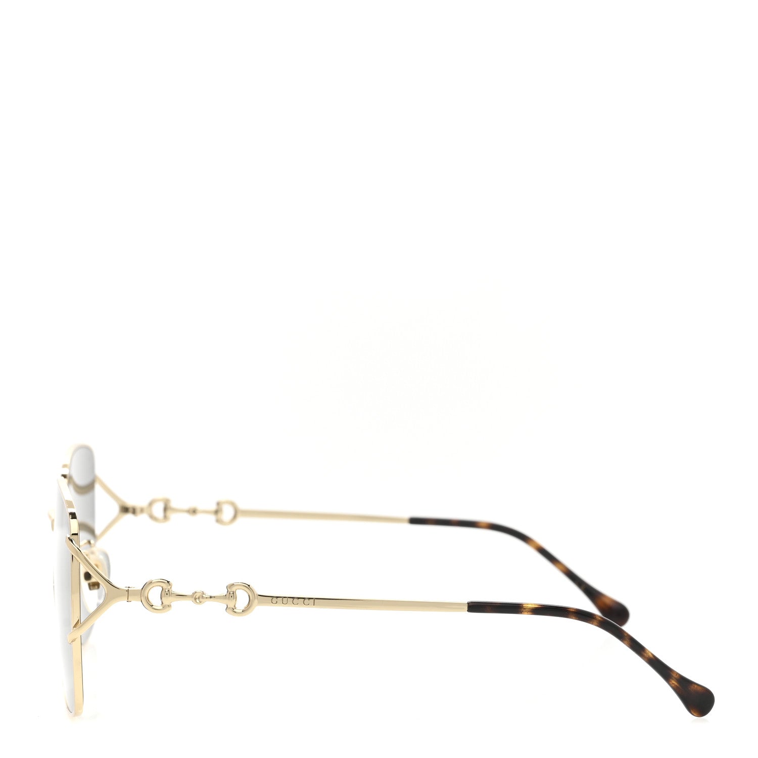 Metal Horsebit Square Frame Sunglasses GG1018SK Gold