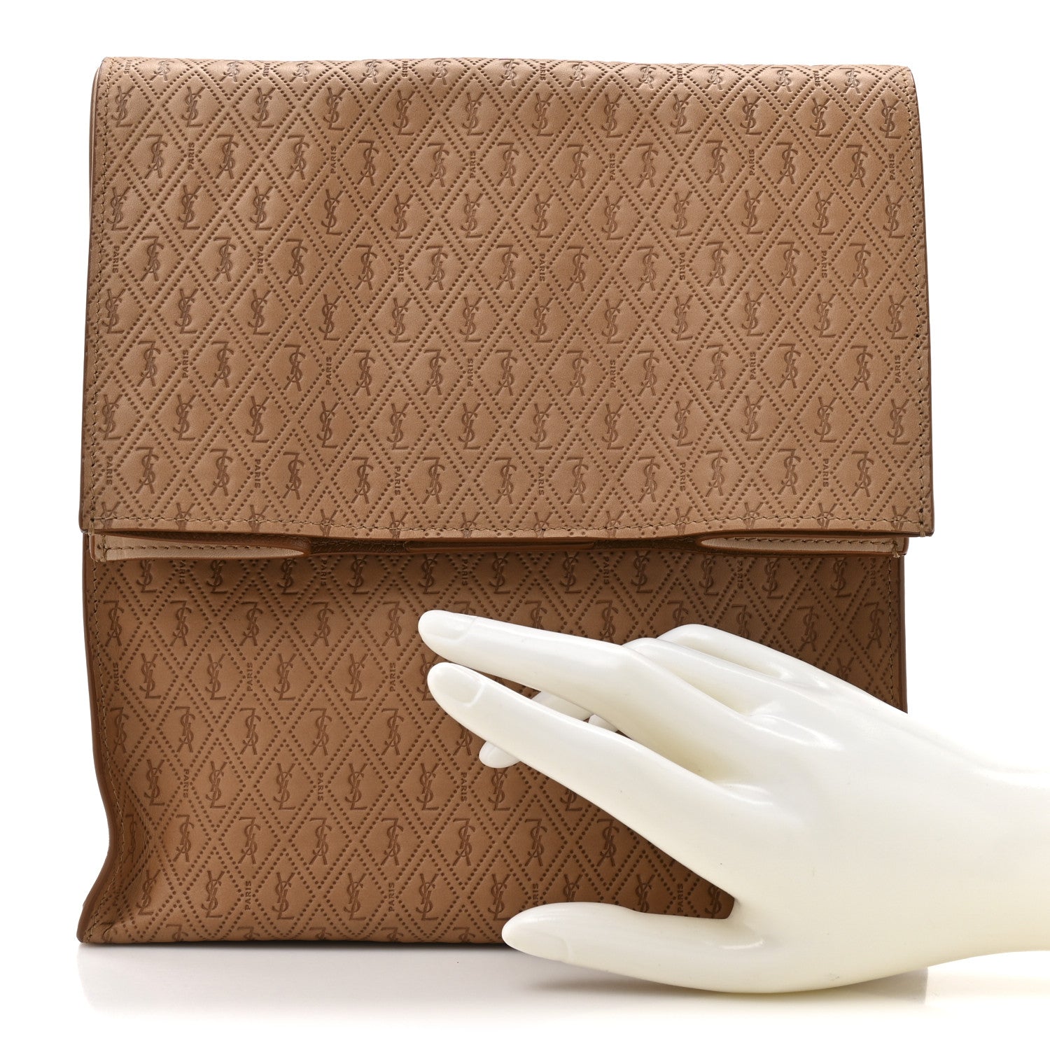 Calfskin Monogram Deli Paper Bag Vintage Beige